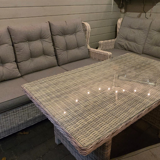 Meble technorattanowe TRIVENTO DINING 3 White Grey zdjęcie realizacji 4