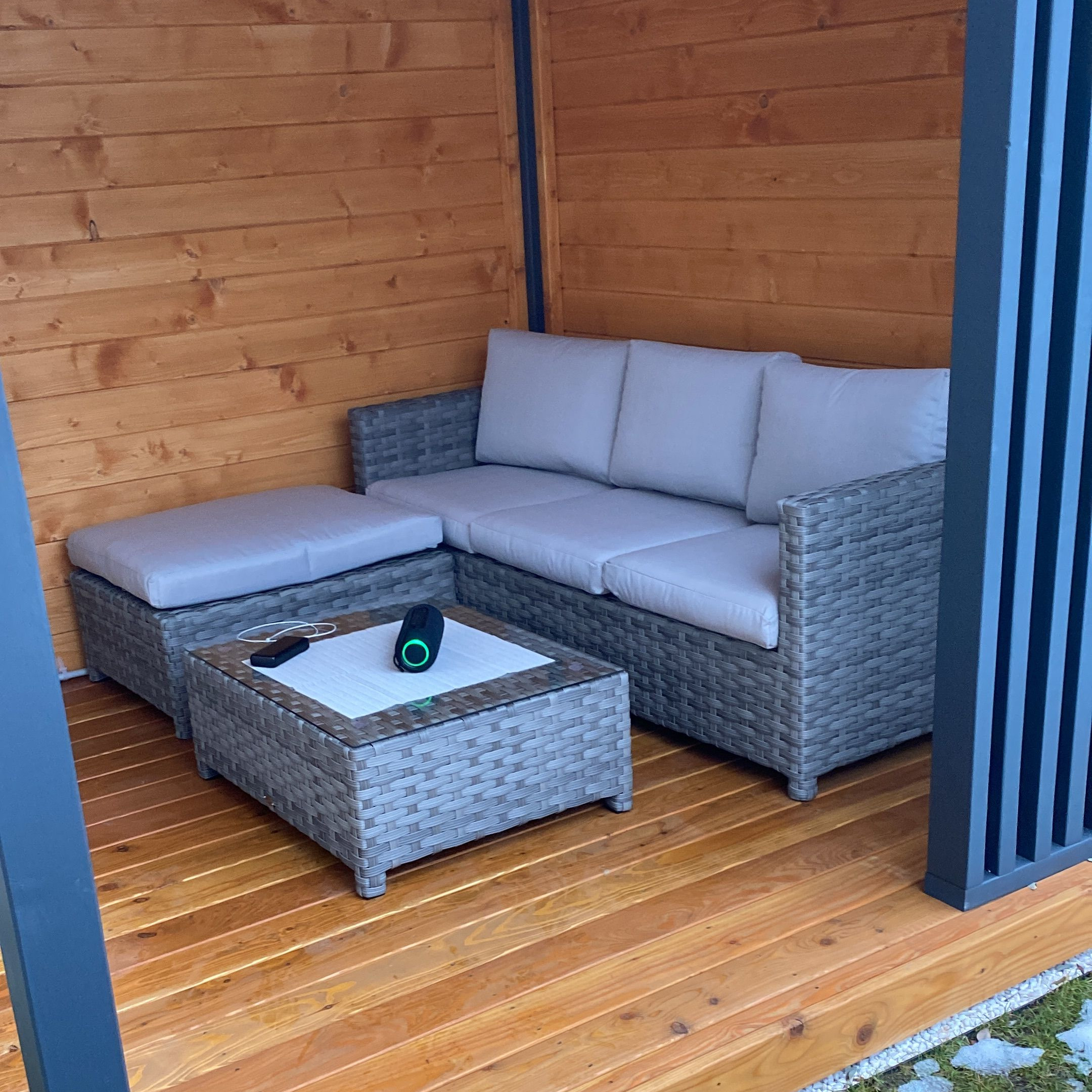 Narożnik technorattanowy MARCO CAFFE Modern Grey zdjęcie realizacji 1