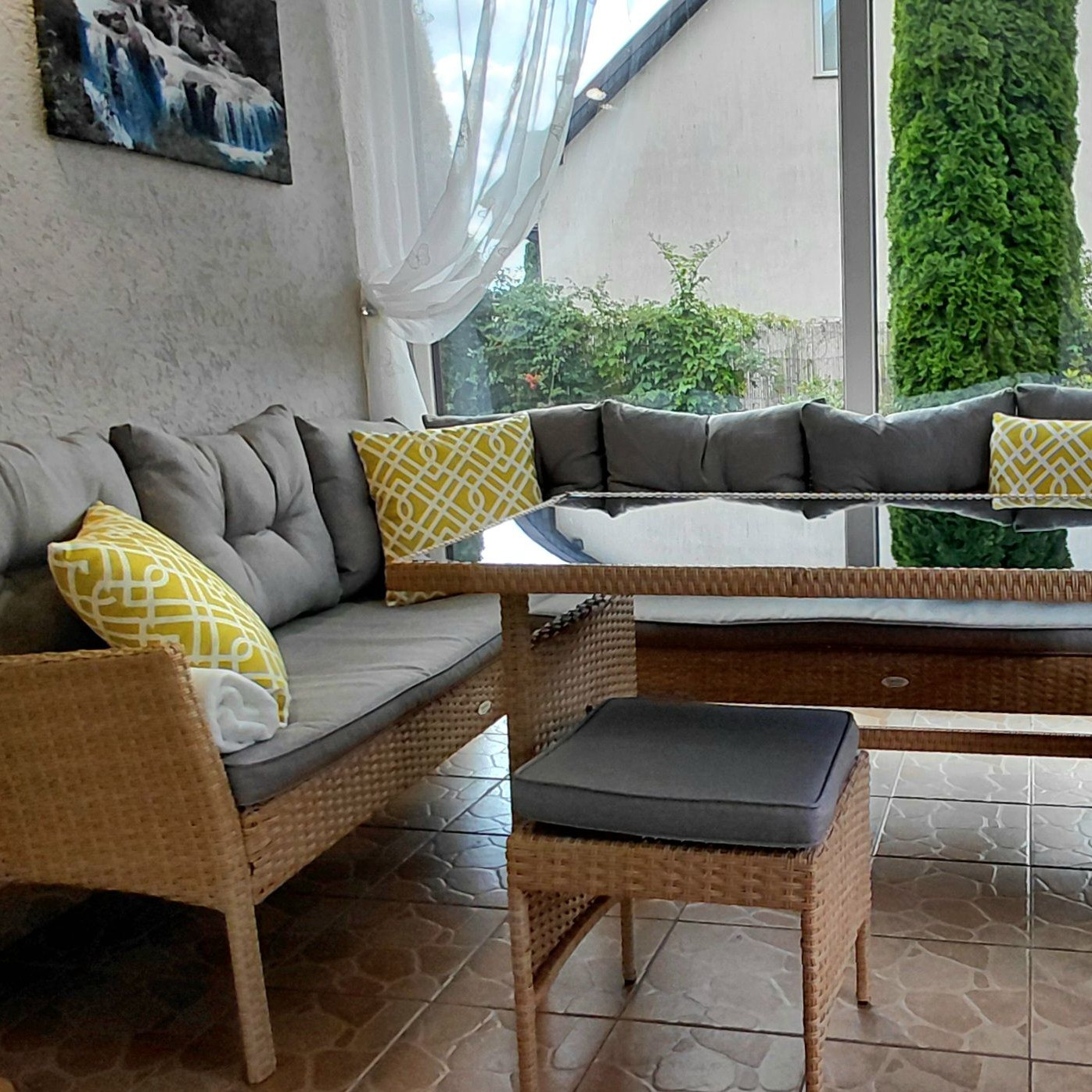 Narożnik z technorattanu CORTINA Beige zdjęcie realizacji 7