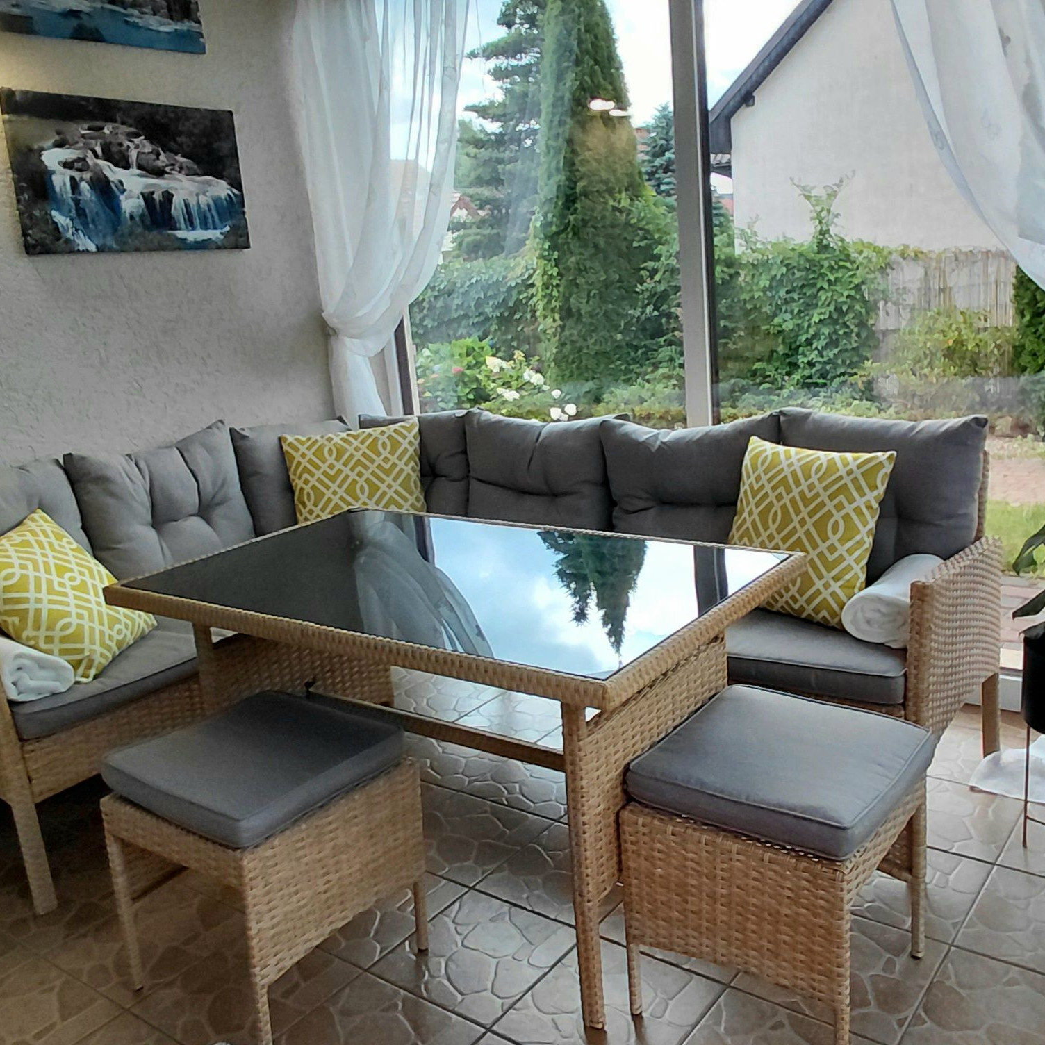 Narożnik z technorattanu CORTINA Beige zdjęcie realizacji 8