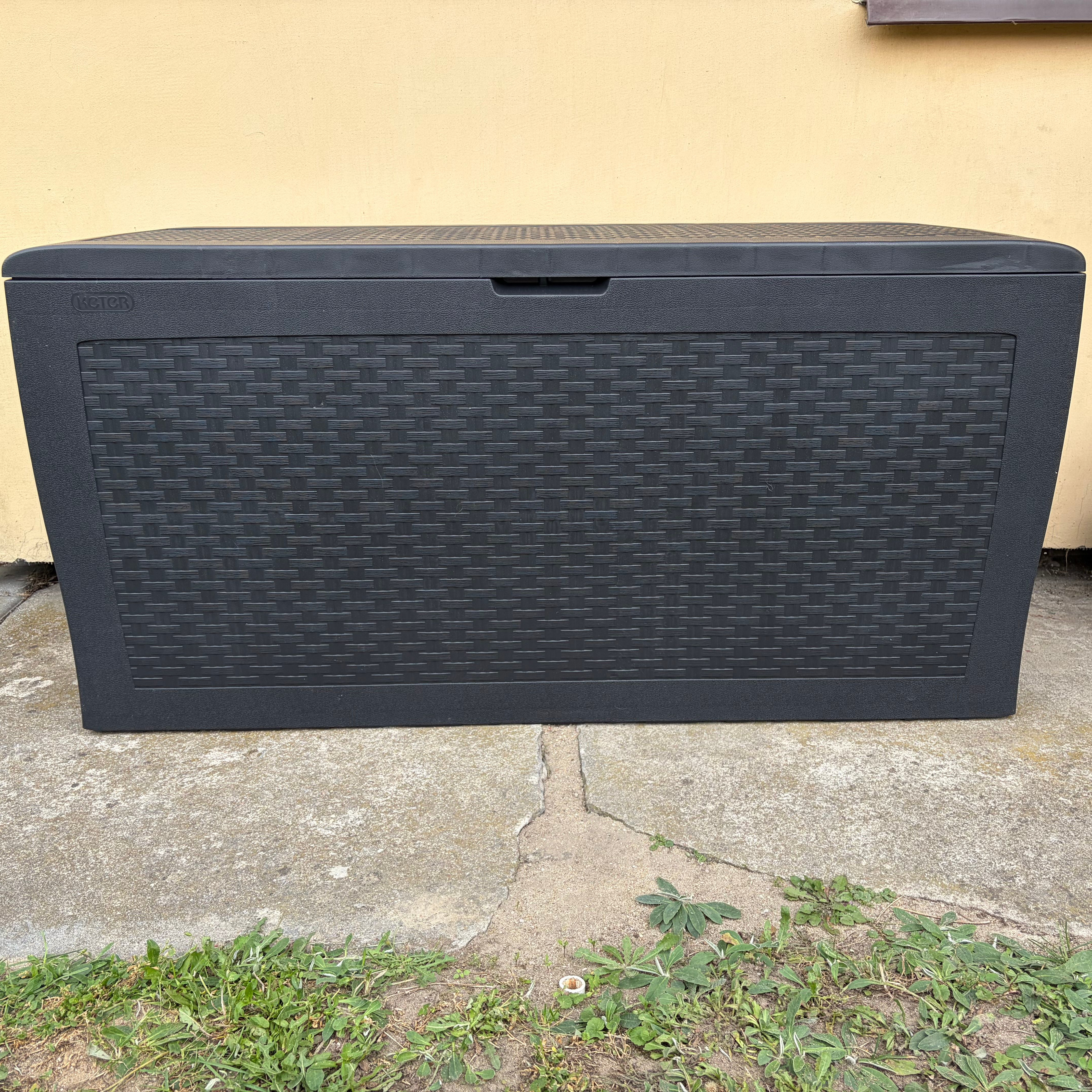 Skrzynia balkonowa Keter SAMOA RATTAN BOX 270L Graphite zdjęcie realizacji 3
