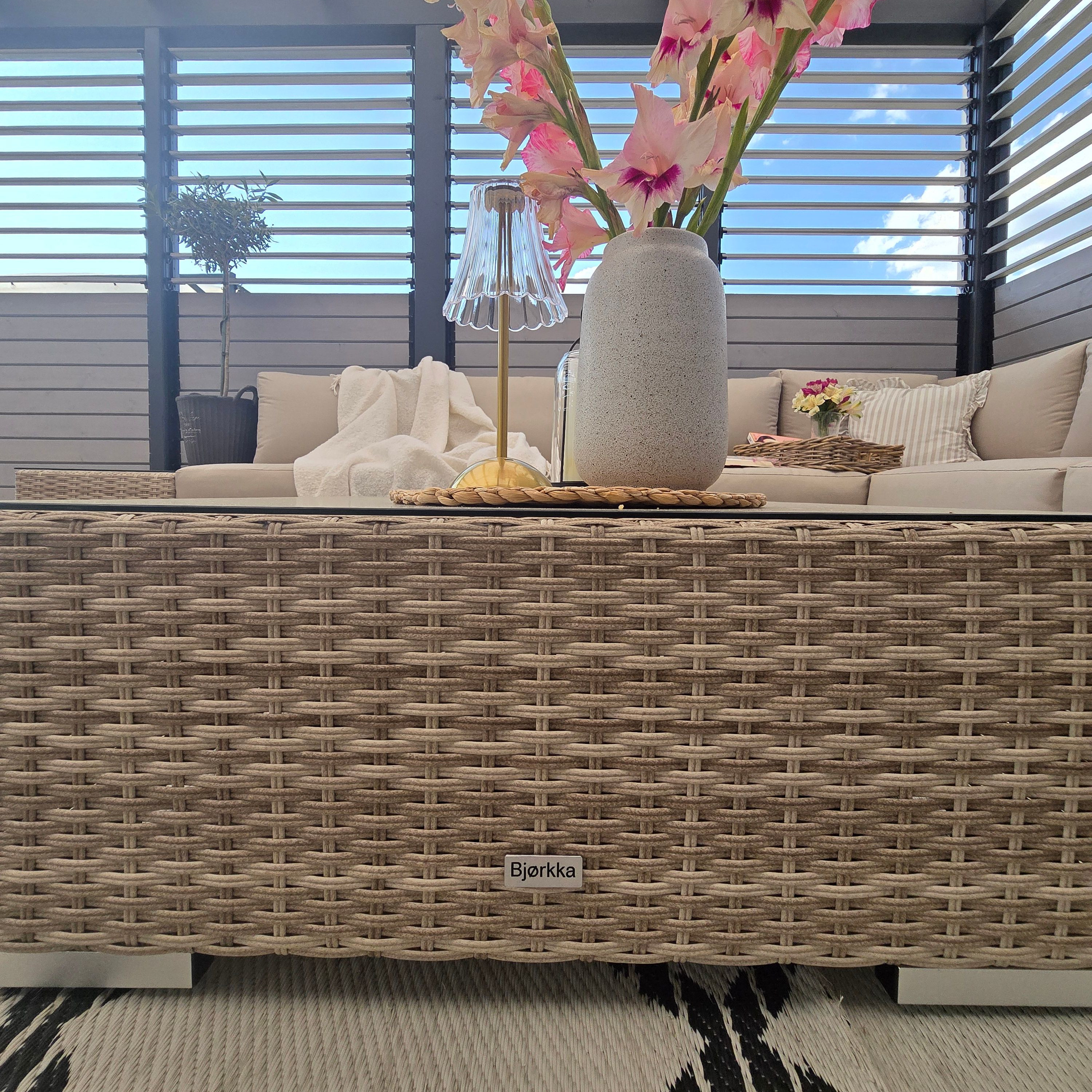Narożnik technorattan AVOCADO Beige zdjęcie realizacji 10