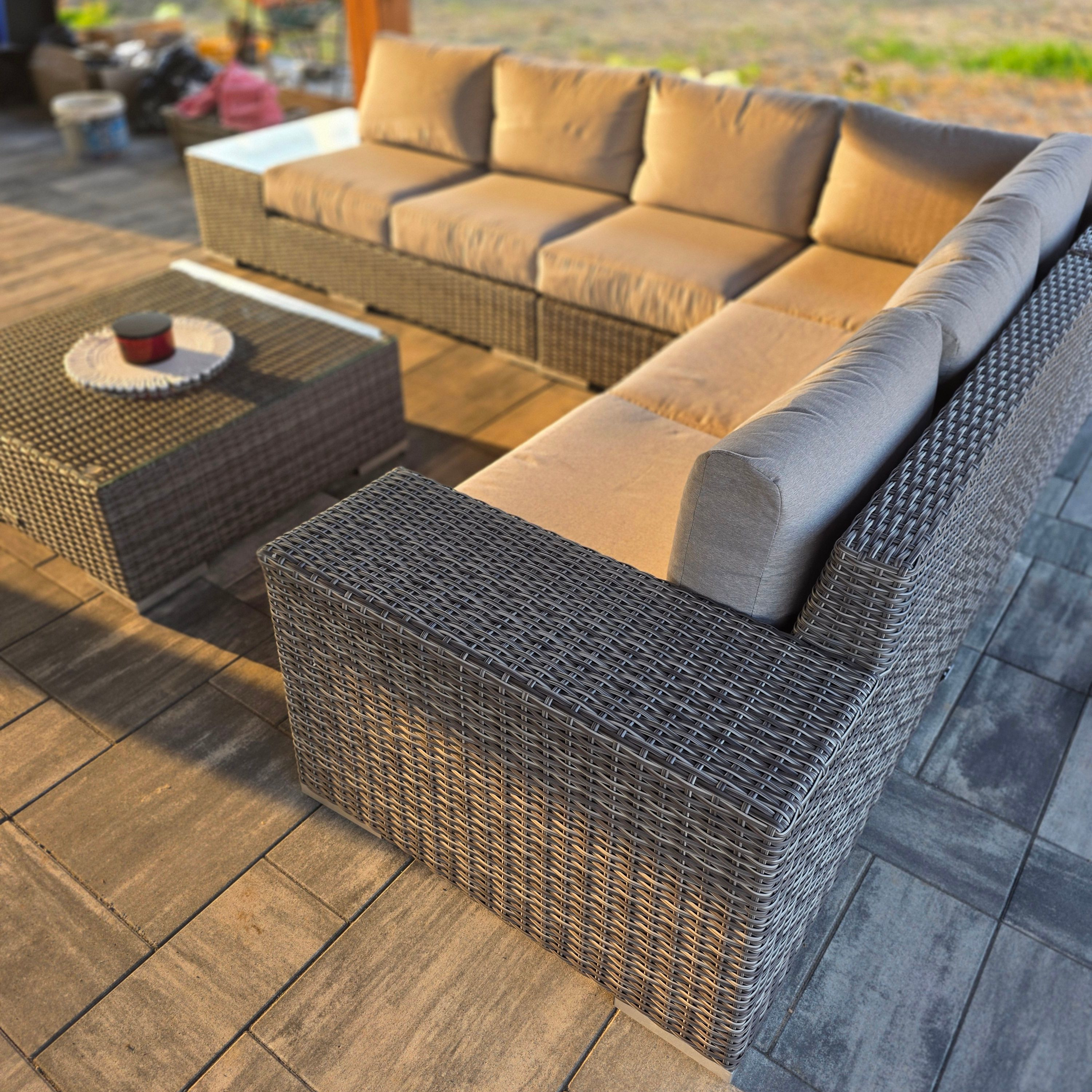 Narożnik technorattan AVOCADO Dark Grey zdjęcie realizacji 4