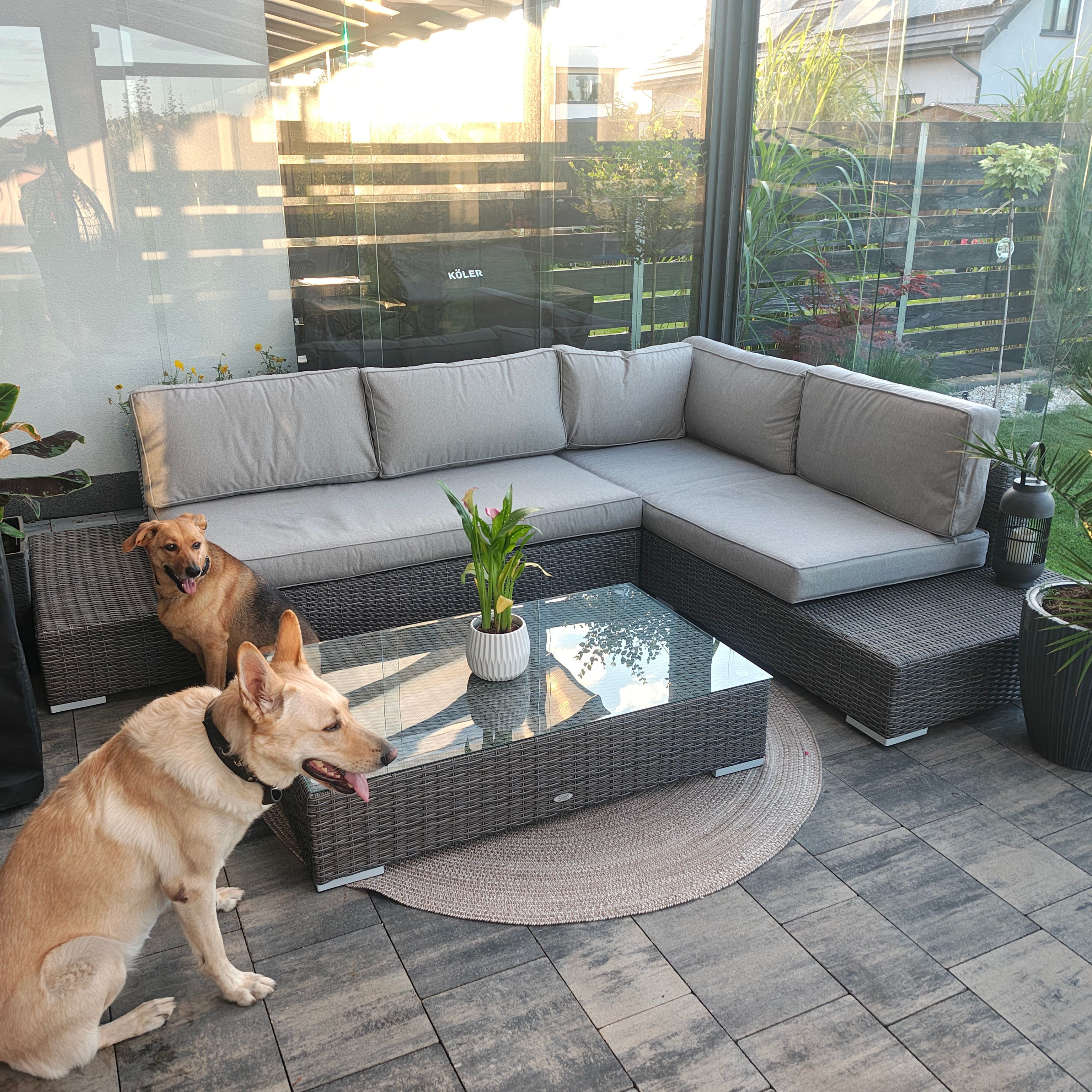Narożnik technorattanowy VERONA Dark Grey zdjęcie realizacji 7