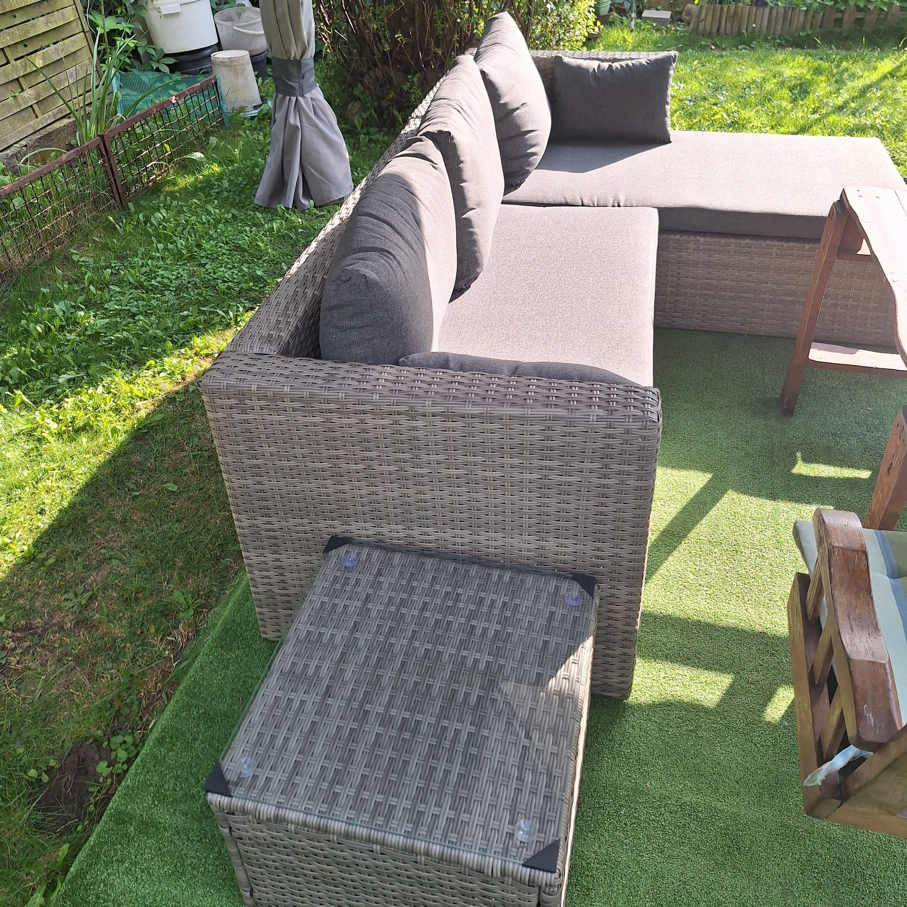 Narożnik technorattanowy LIZBONA Grey zdjęcie realizacji 4
