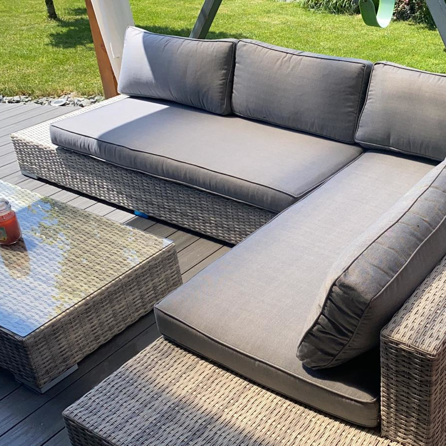 Narożnik technorattan VERONA White Grey zdjęcie realizacji 2