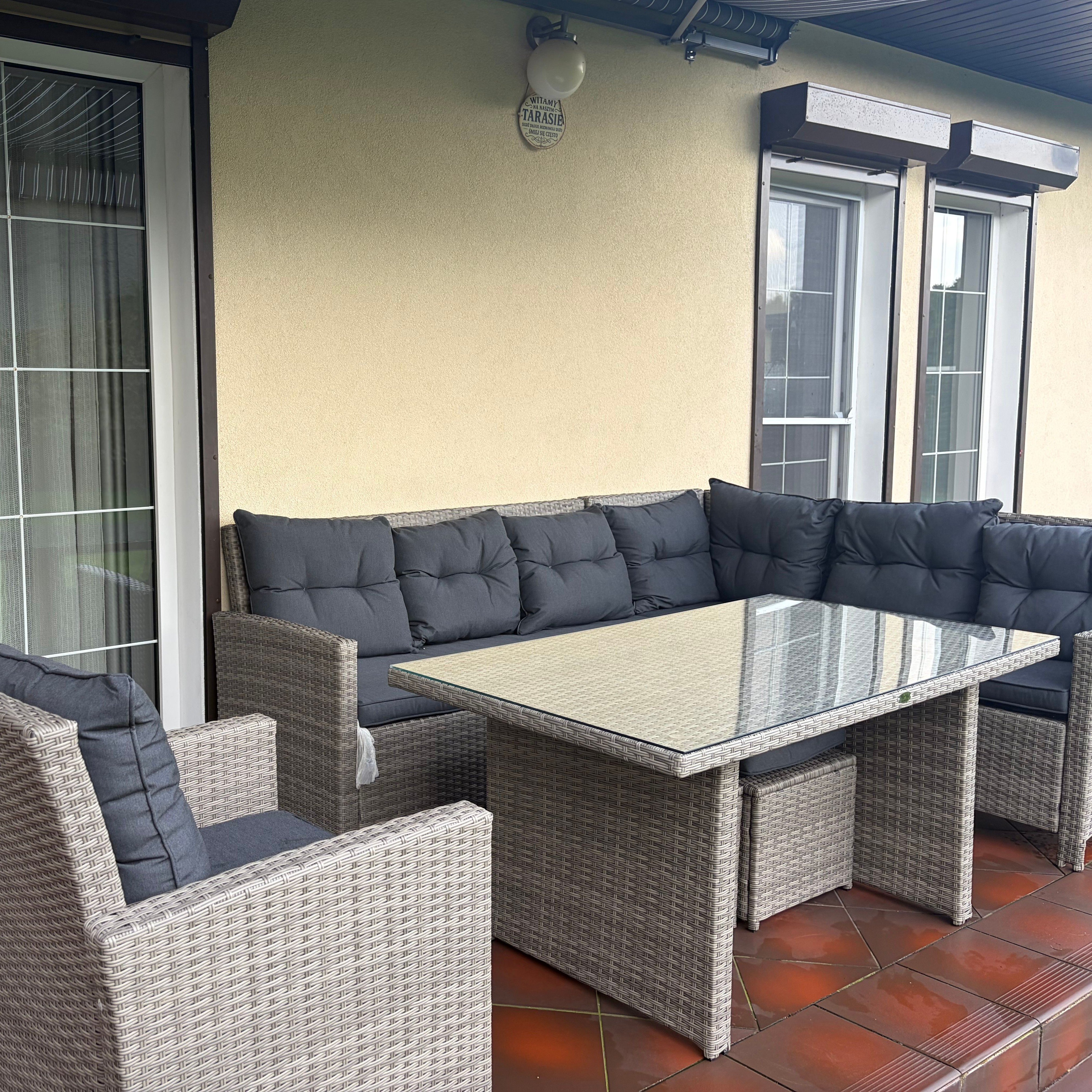 Narożnik z technorattanu IBIZA + FOTEL Grey zdjęcie realizacji 5