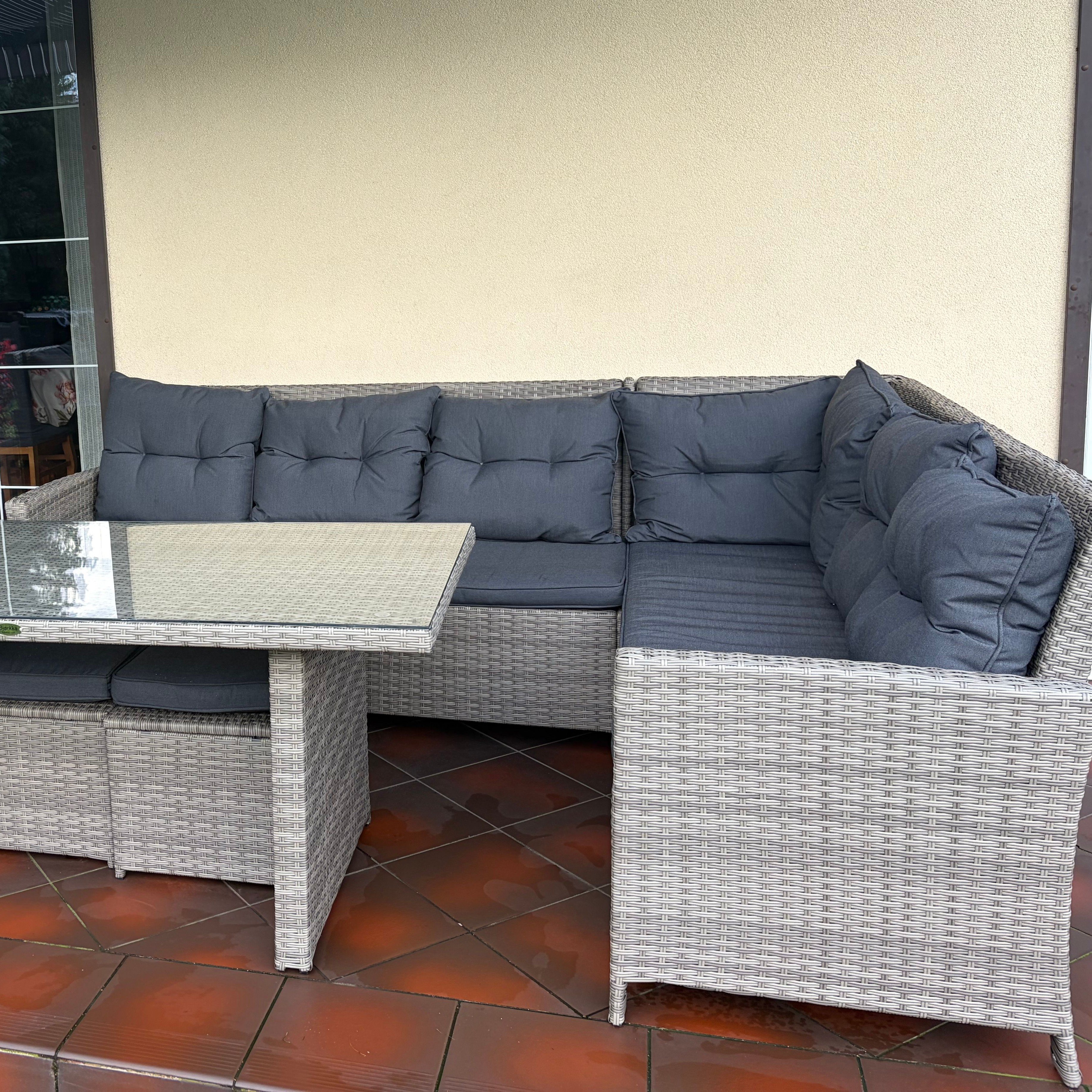 Narożnik z technorattanu IBIZA + FOTEL Grey zdjęcie realizacji 6