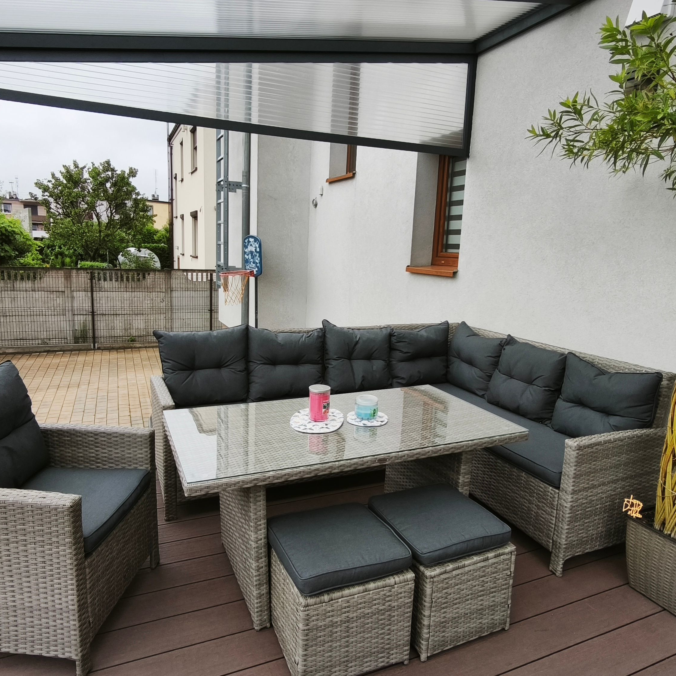 Narożnik z technorattanu IBIZA + FOTEL Grey zdjęcie realizacji 1