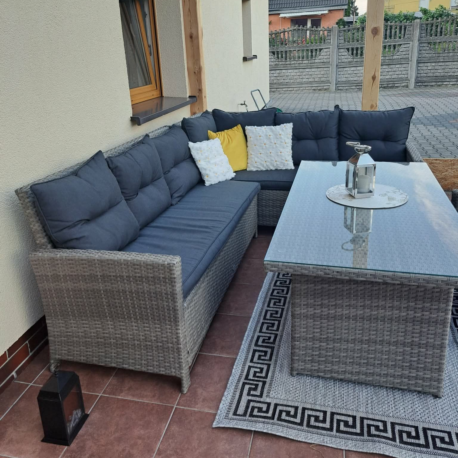 Narożnik z technorattanu IBIZA + FOTEL Grey zdjęcie realizacji 2