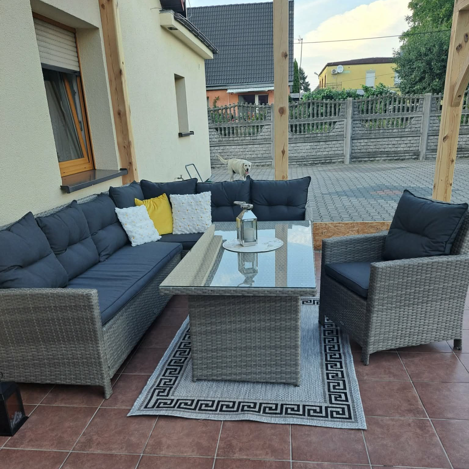 Narożnik z technorattanu IBIZA + FOTEL Grey zdjęcie realizacji 3
