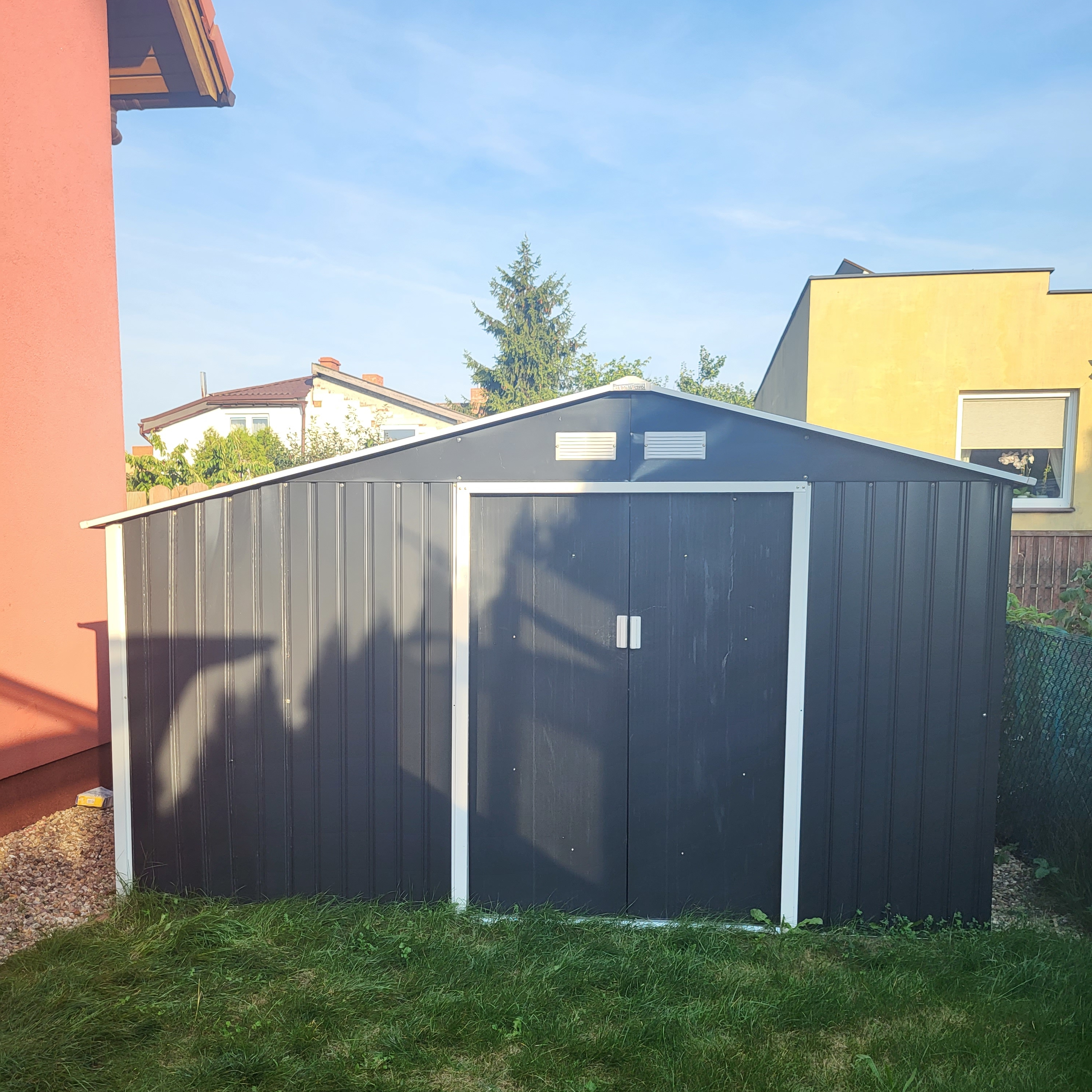 Domek narzędziowy drewutnia MADISON 342x191cm Cold Grey - HARDMAISTER zdjęcie realizacji 1