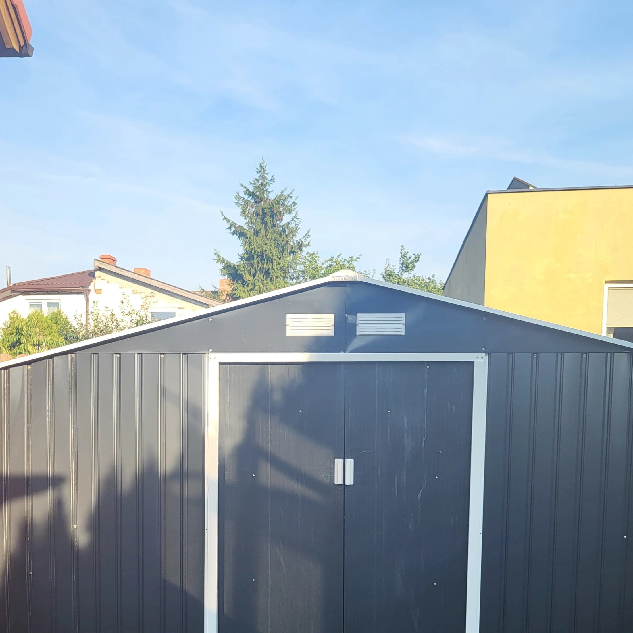 Domek narzędziowy drewutnia MADISON 342x191cm Cold Grey - HARDMAISTER zdjęcie realizacji 1