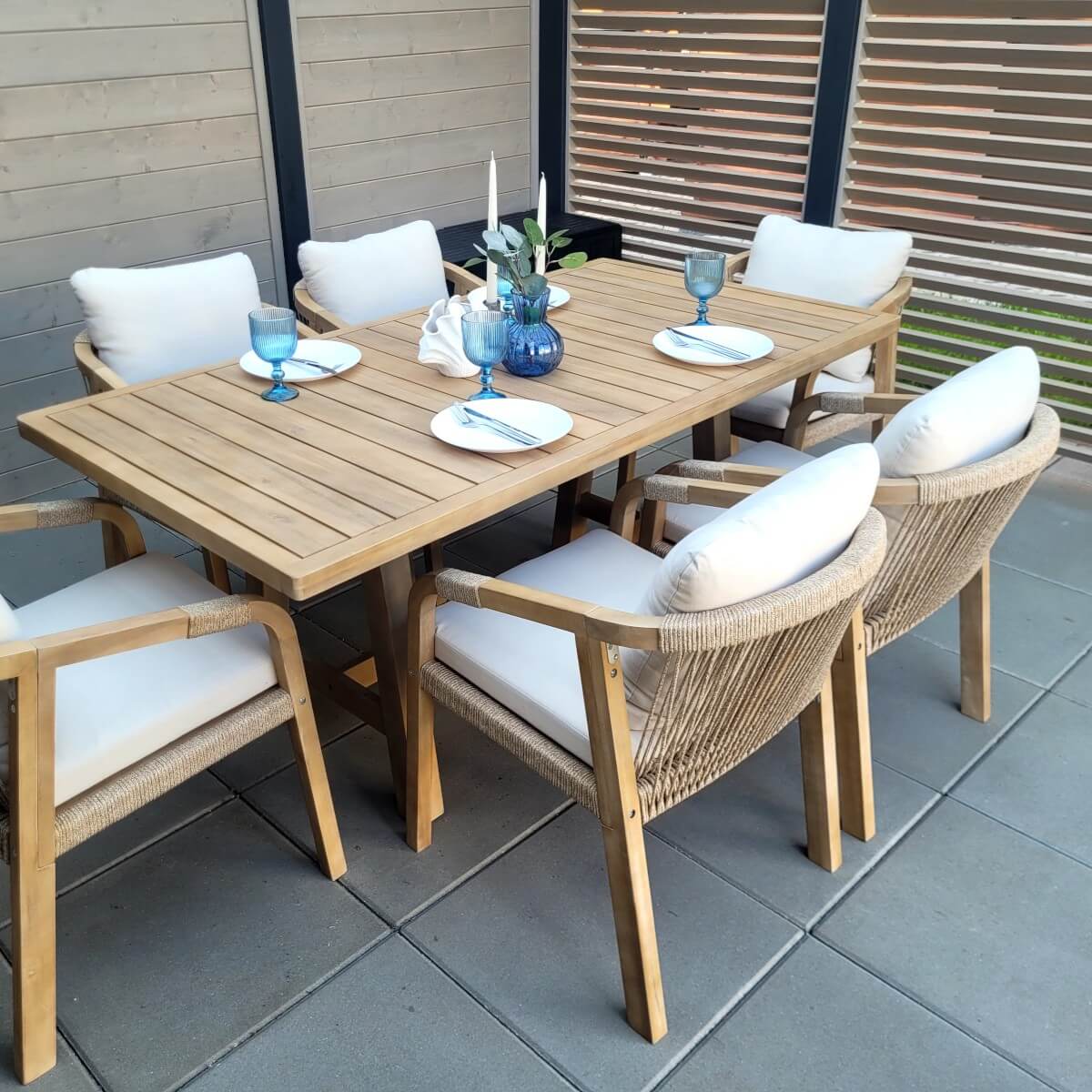 Zestaw mebli jadalnianych do ogrodu MARIGOLD 6+1 dining - FURRORE zdjęcie realizacji 3
