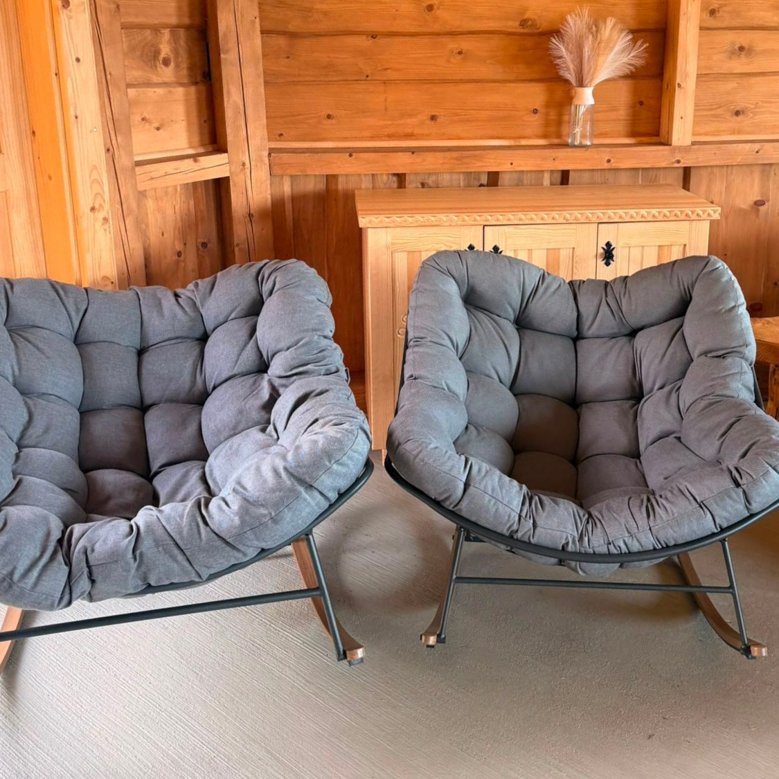 Fotel bujany RONDA Dark Grey - Bjørkka zdjęcie realizacji 10