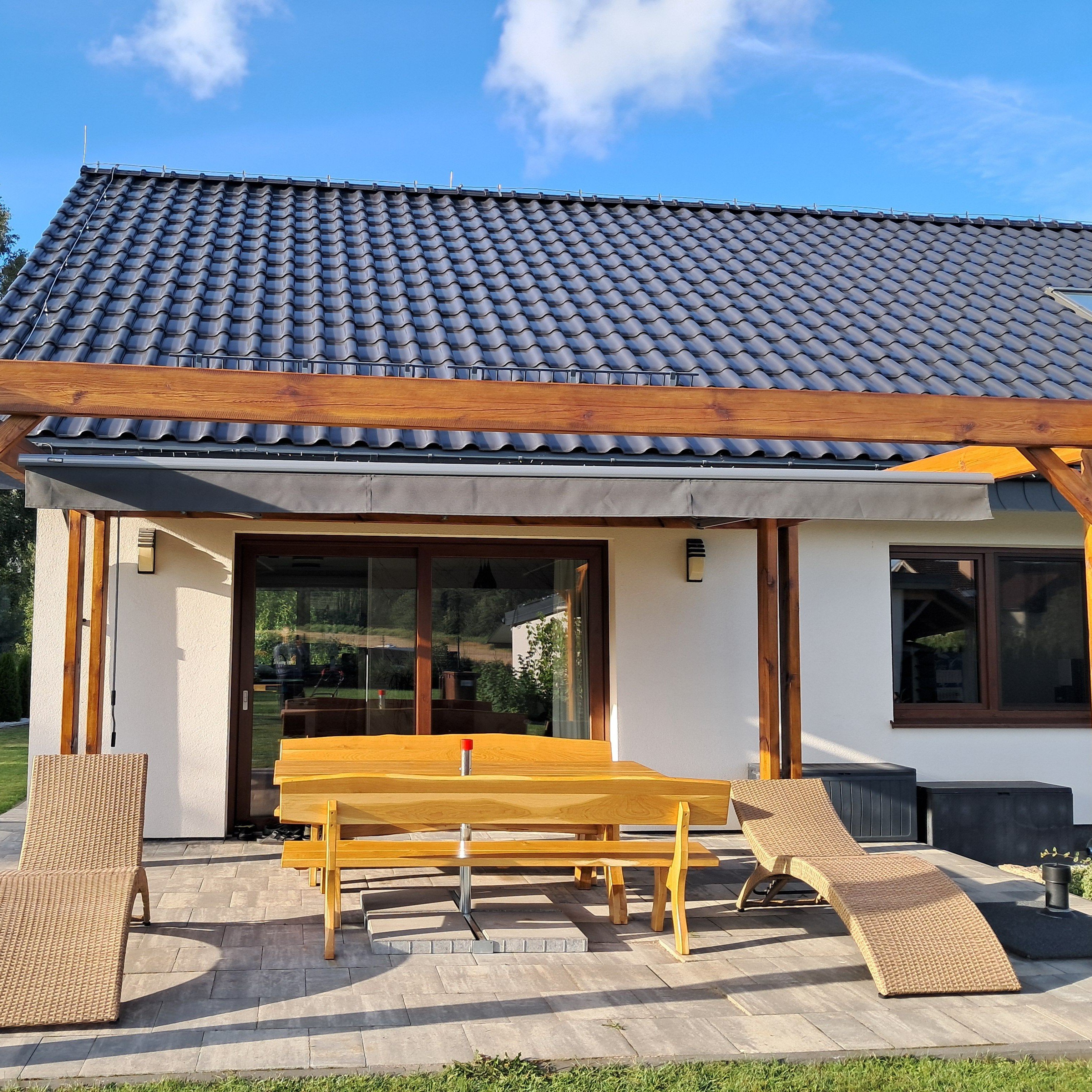 Markiza tarasowa PREMIUM 450x300 Grey - Gutroof zdjęcie realizacji 3