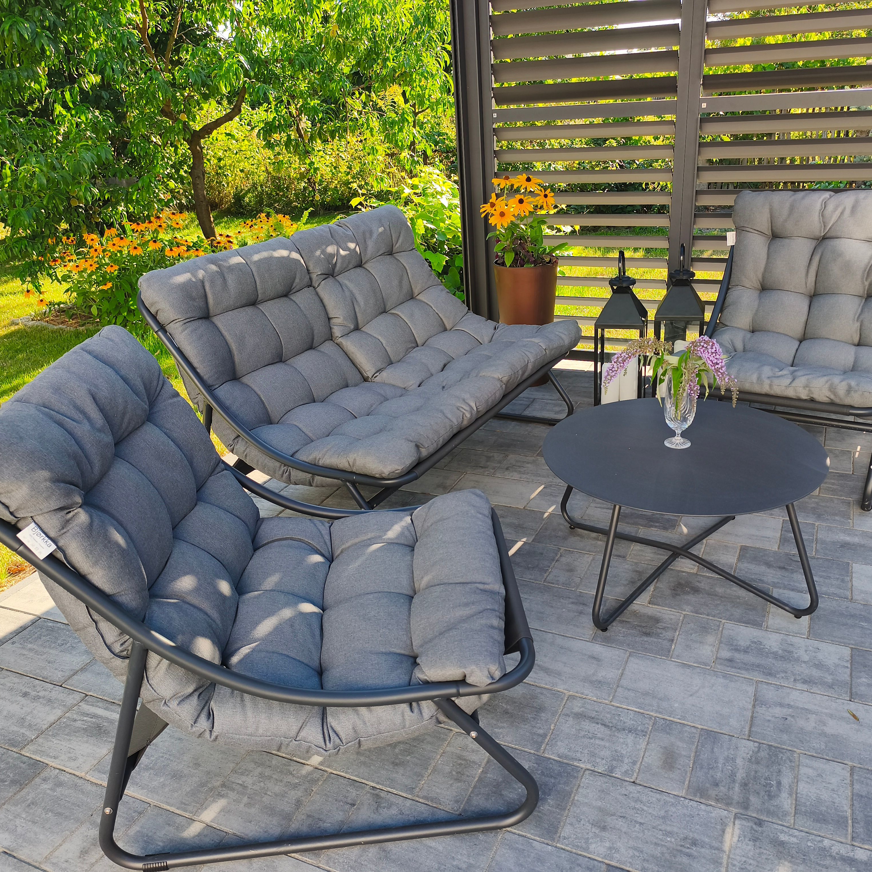 Zestaw mebli ogrodowych VISTA CAFFE Dark Grey - Bjørkka zdjęcie realizacji 6