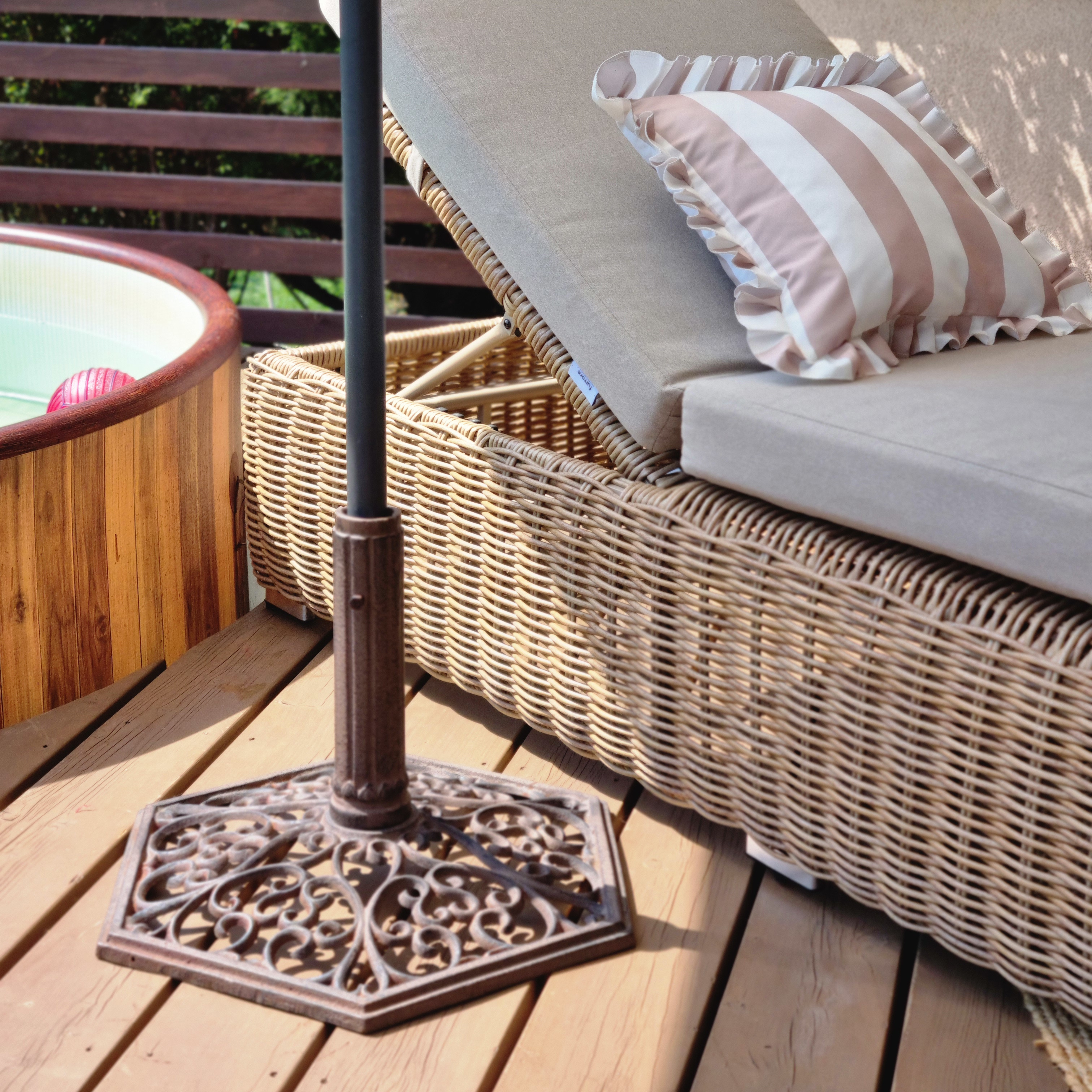 Parasol ogrodowy MOOREA 3m Beige - Bjørkka zdjęcie realizacji 2