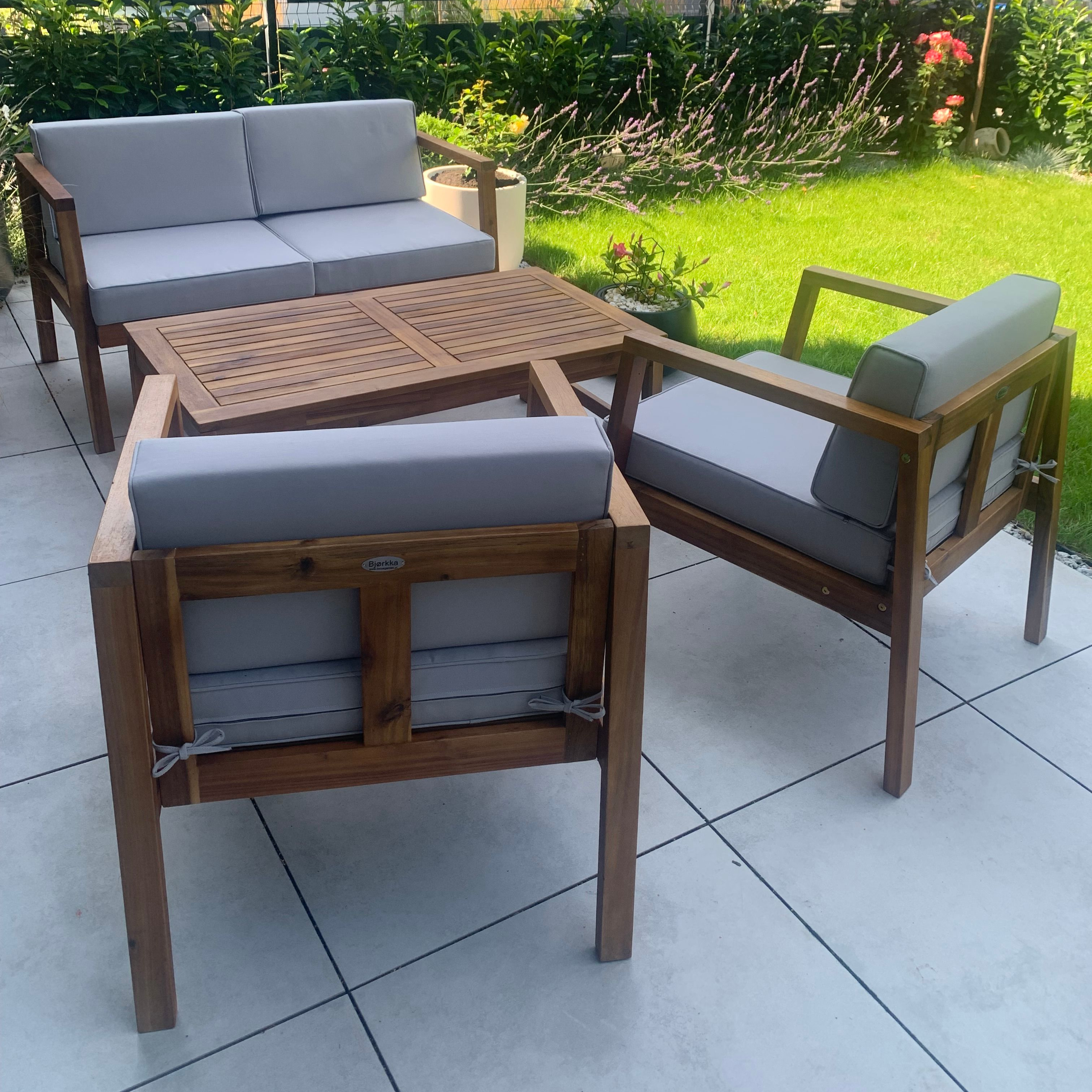 Zestaw mebli wypoczynkowych MALMO CAFFE Acacia Wood - Bjørkka zdjęcie realizacji 10