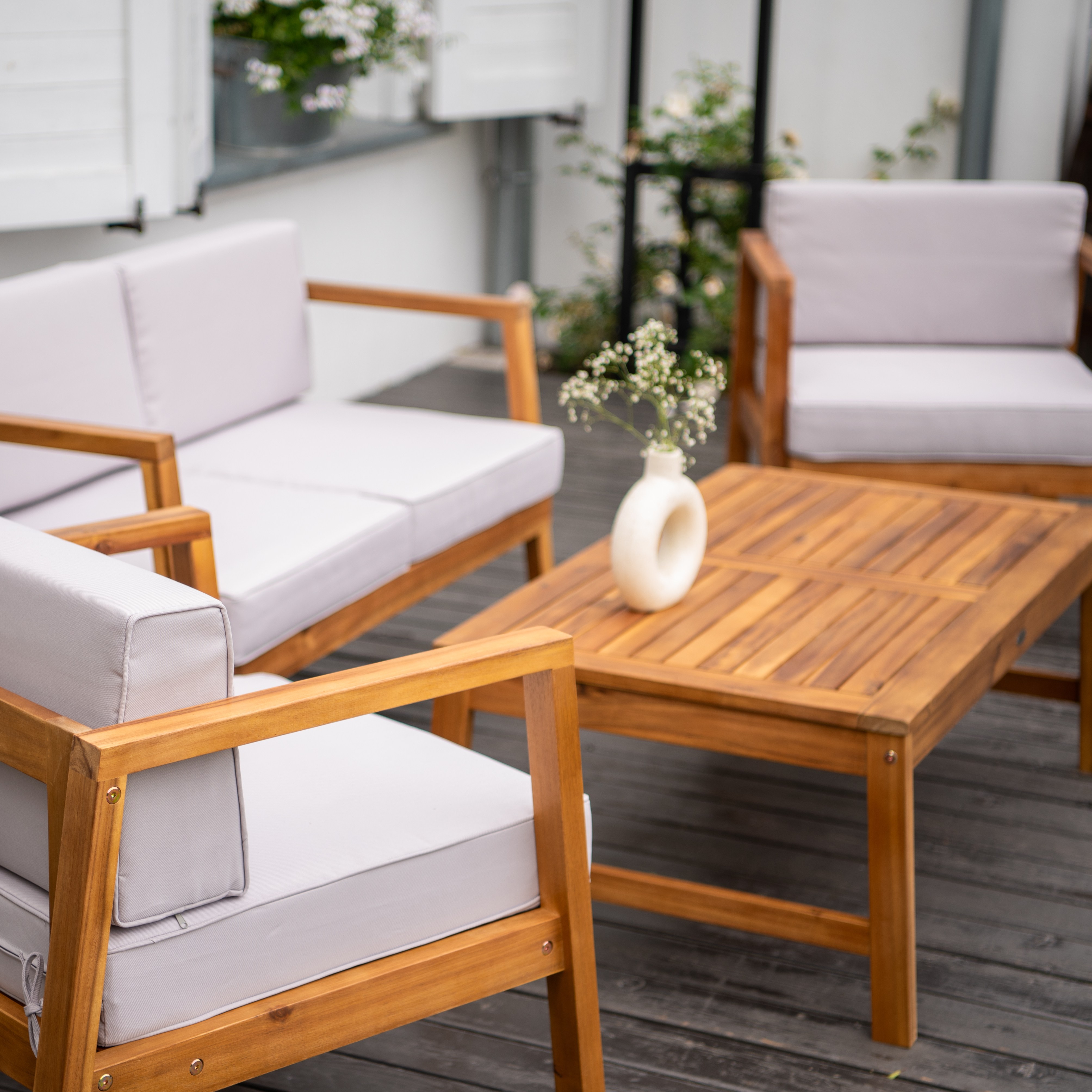 Zestaw mebli wypoczynkowych MALMO CAFFE Acacia Wood - Bjørkka zdjęcie realizacji 7