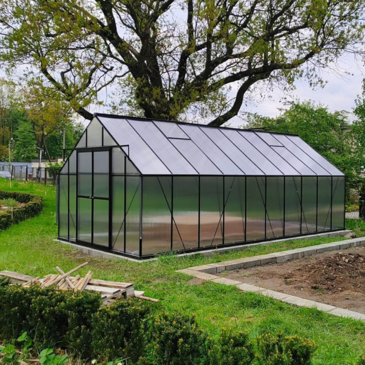 Szklarnia ogrodowa z poliwęglanu Slide-In NEW 305x489cm Silver - Cultivo zdjęcie realizacji 11