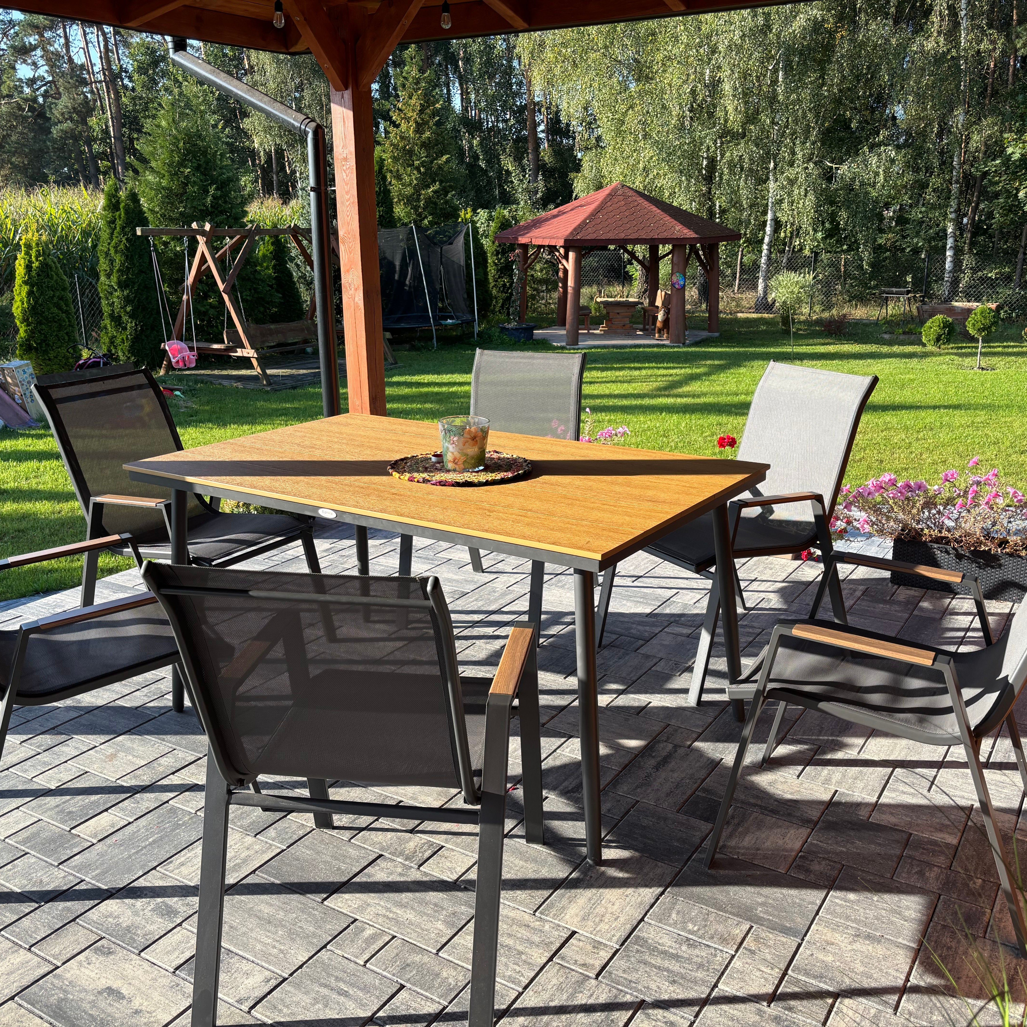 Zestaw mebli jadalnianych NOVA DINING 6+1 Dark Grey - Bjørkka zdjęcie realizacji 3