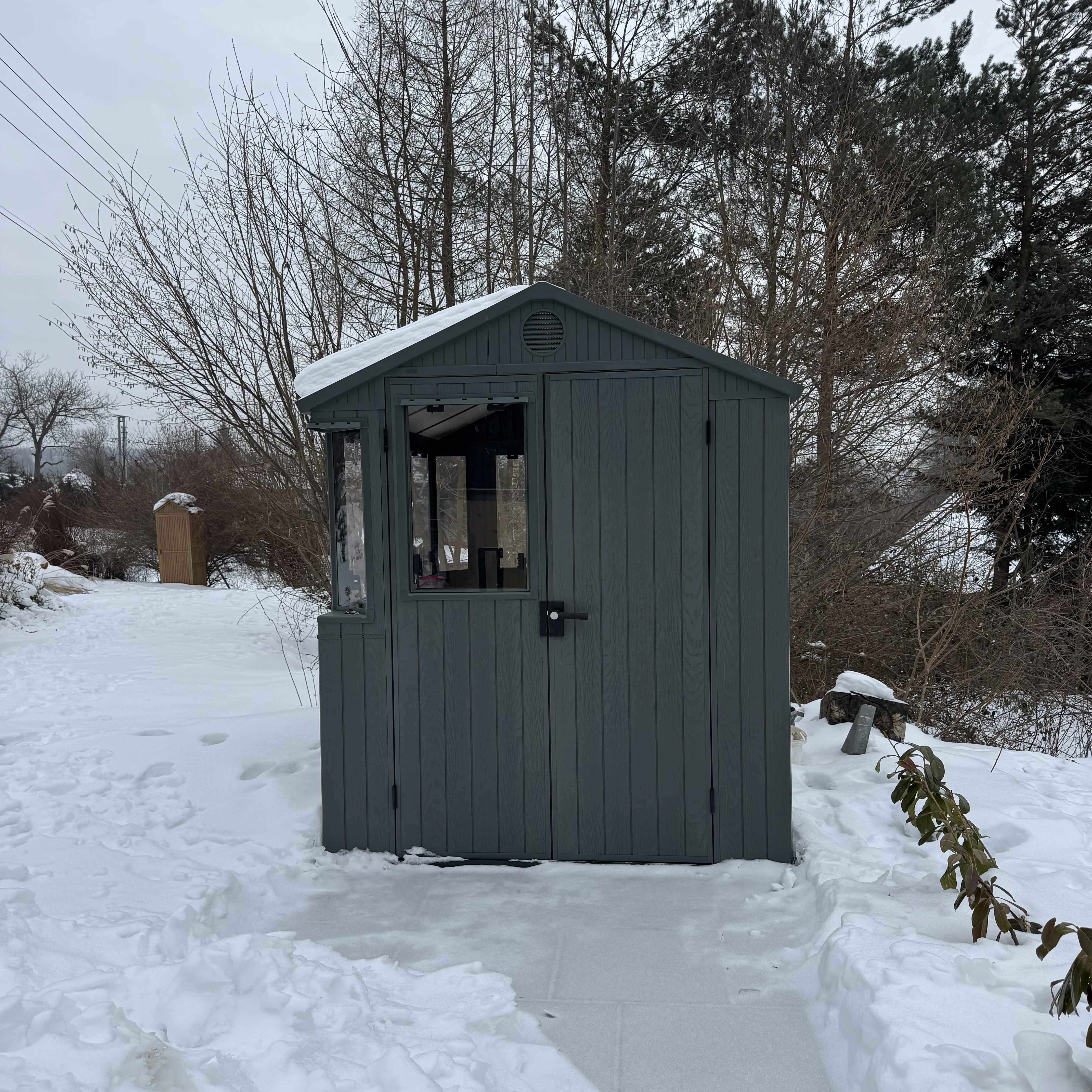 Domek narzędziowy ze szklarnią 2w1 POTTING SHED 6x8 zielony - 190x244cm - Keter zdjęcie realizacji 6