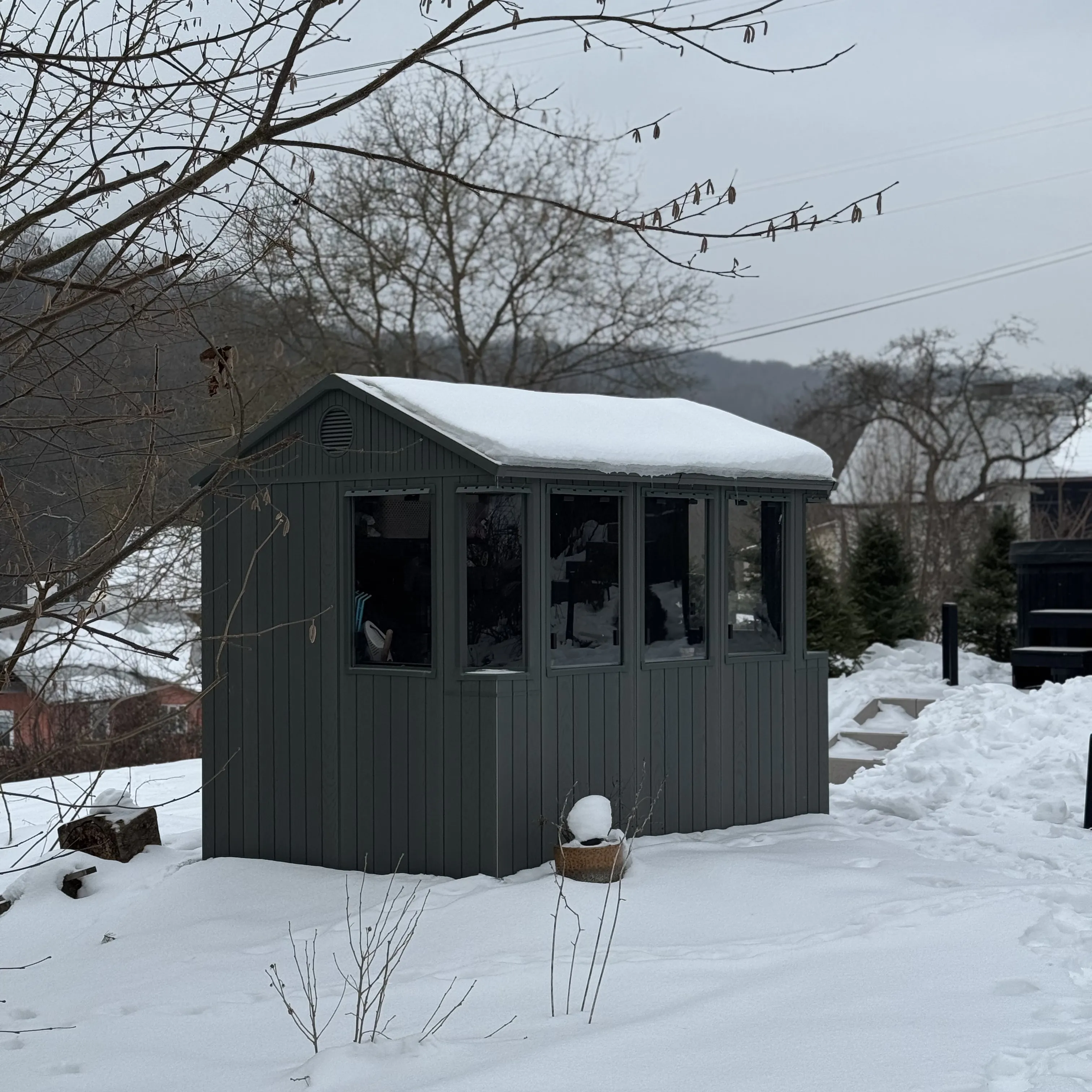 Domek narzędziowy ze szklarnią 2w1 POTTING SHED 6x8 zielony - 190x244cm - Keter zdjęcie realizacji 11