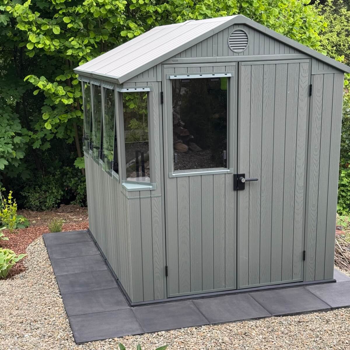 Domek narzędziowy ze szklarnią 2w1 POTTING SHED 6x8 zielony - 190x244cm - Keter zdjęcie realizacji 4