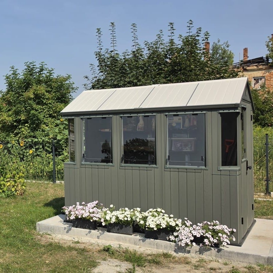 Domek narzędziowy ze szklarnią 2w1 POTTING SHED 6x8 zielony - 190x244cm - Keter zdjęcie realizacji 11