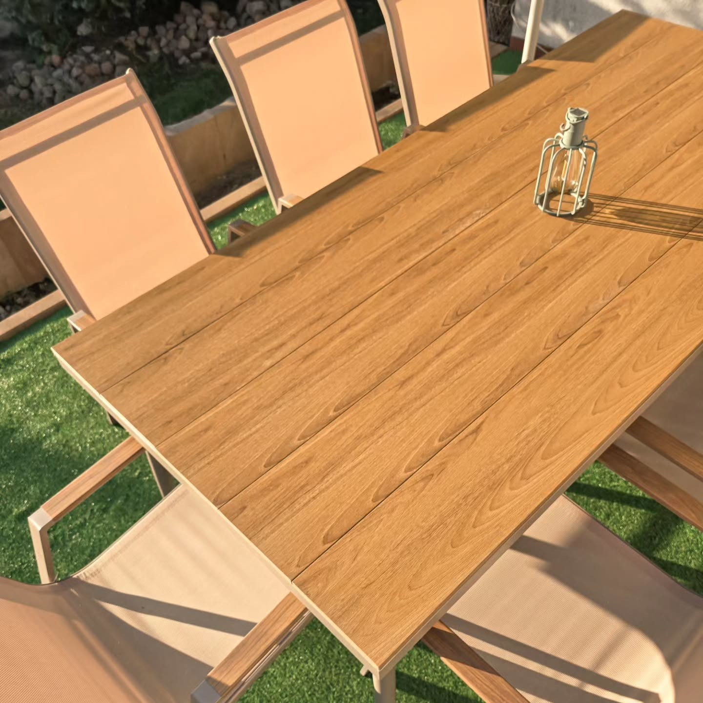 Zestaw mebli jadalnianych na taras NOVA DINING 8+1 Taupe - Bjørkka zdjęcie realizacji 5