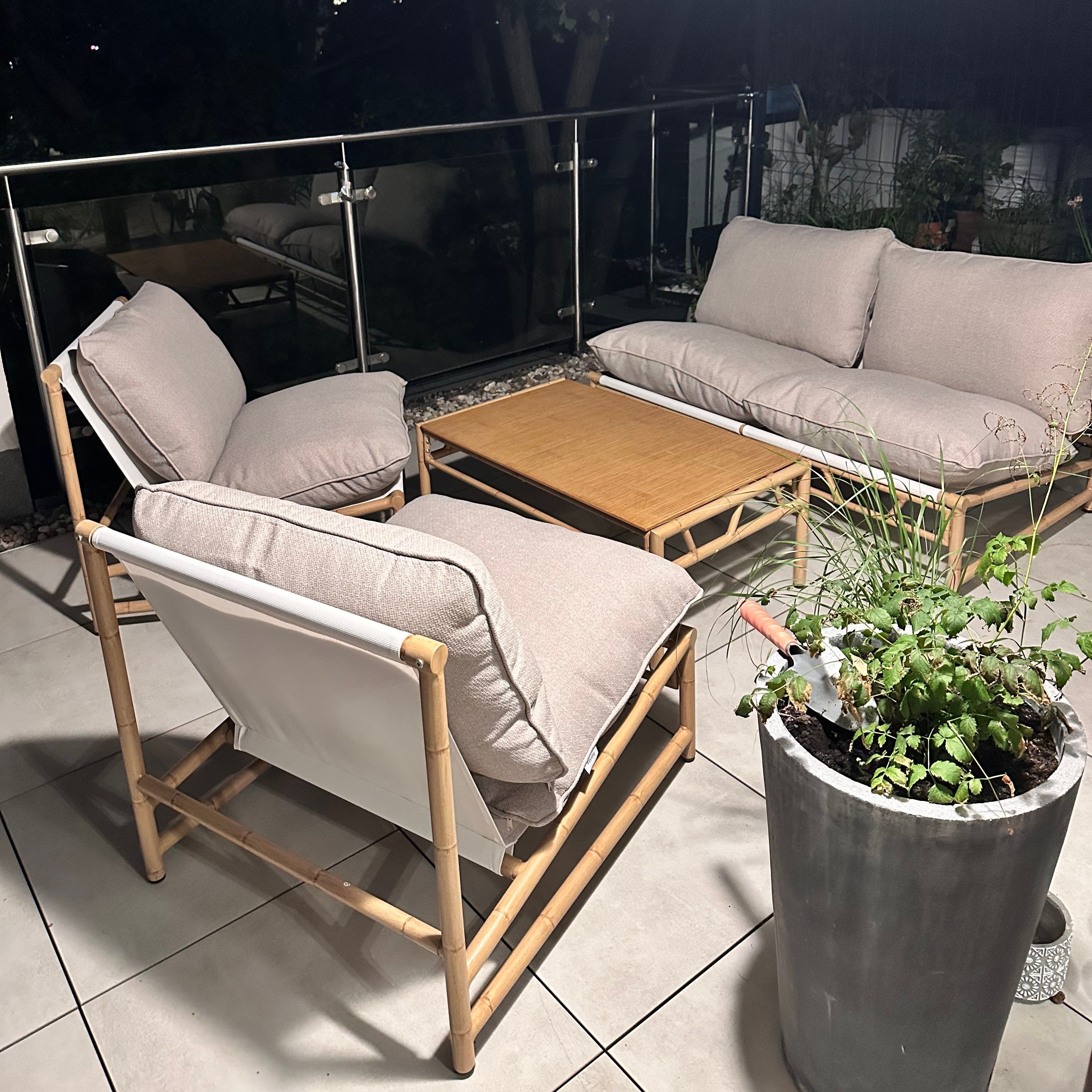 Zestaw ogrodowy MAKANI CAFFE Grey/Beige - Bjørkka zdjęcie realizacji 1