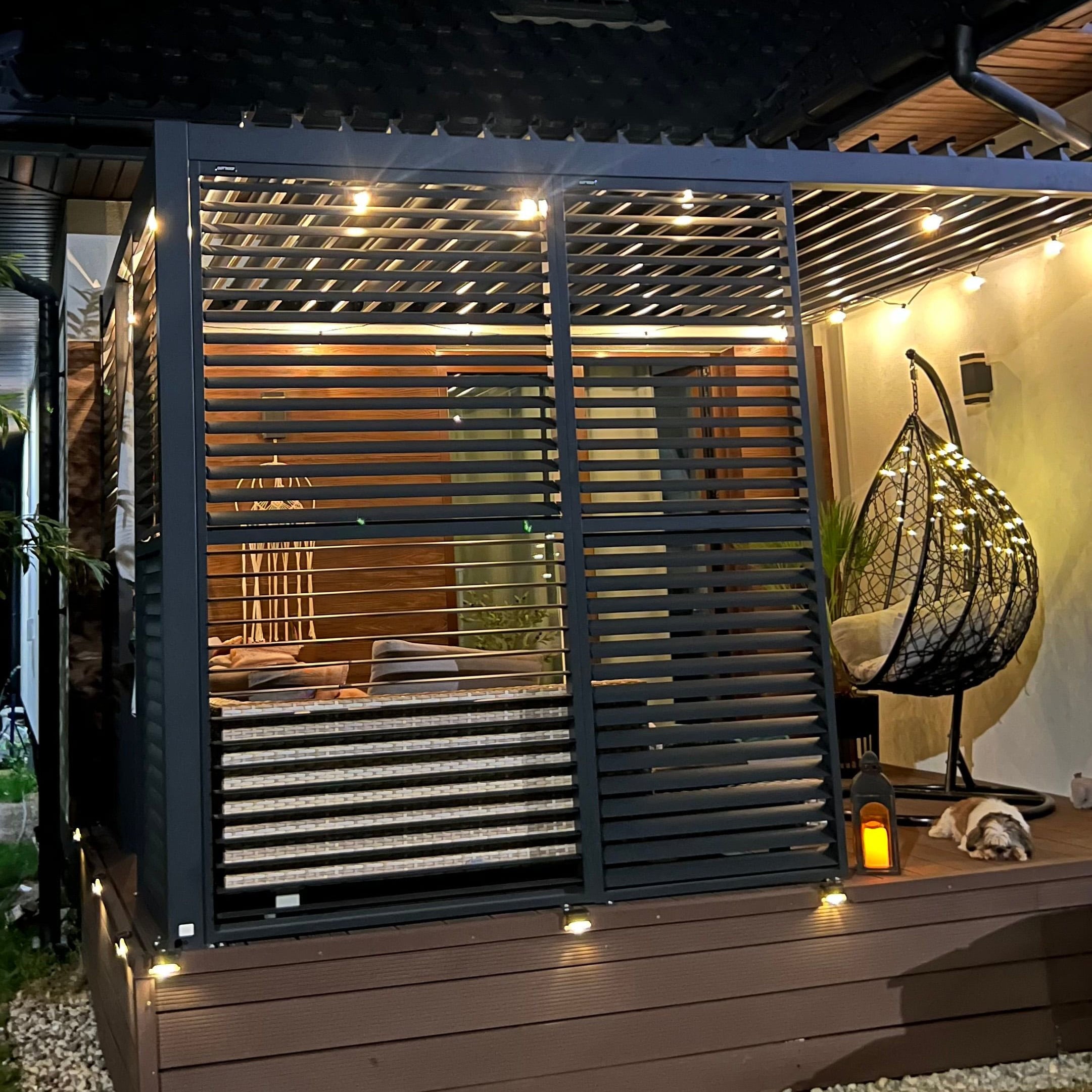 Pergola ogrodowa tarasowa PRIMARY 3x4 Anthracite - Gutroof zdjęcie realizacji 1