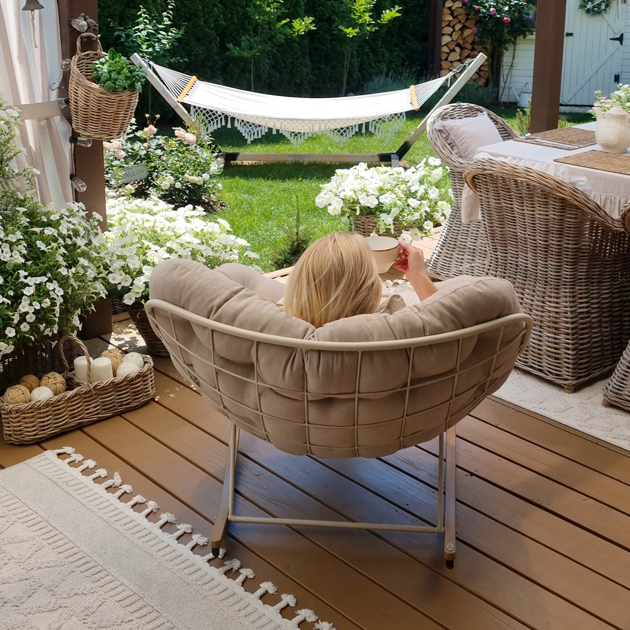 Zestaw na taras RONDA 1+1 Light Beige - BJORKKA zdjęcie realizacji 18