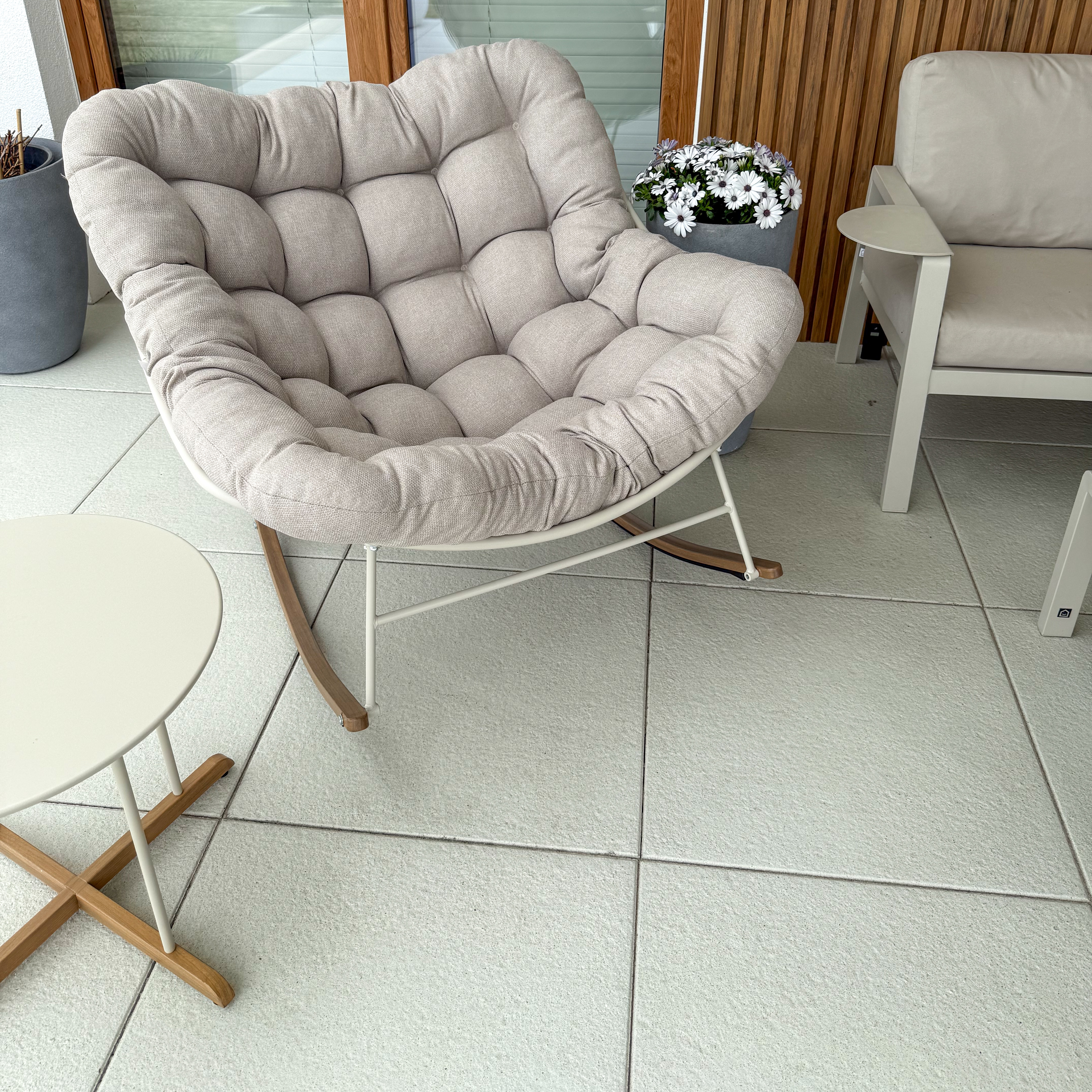 Zestaw na taras RONDA 1+1 Light Beige - BJORKKA zdjęcie realizacji 3