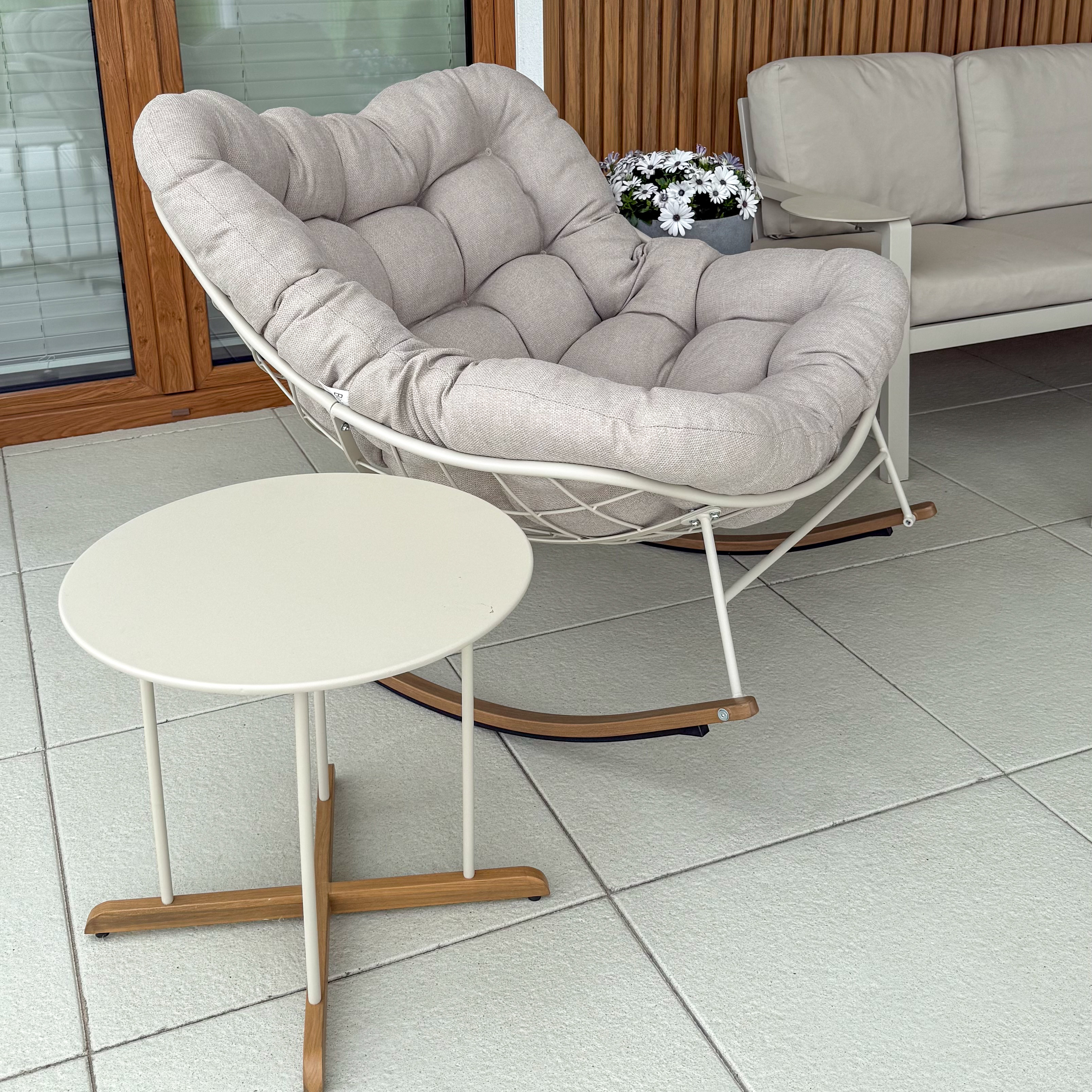 Zestaw na taras RONDA 1+1 Light Beige - BJORKKA zdjęcie realizacji 12