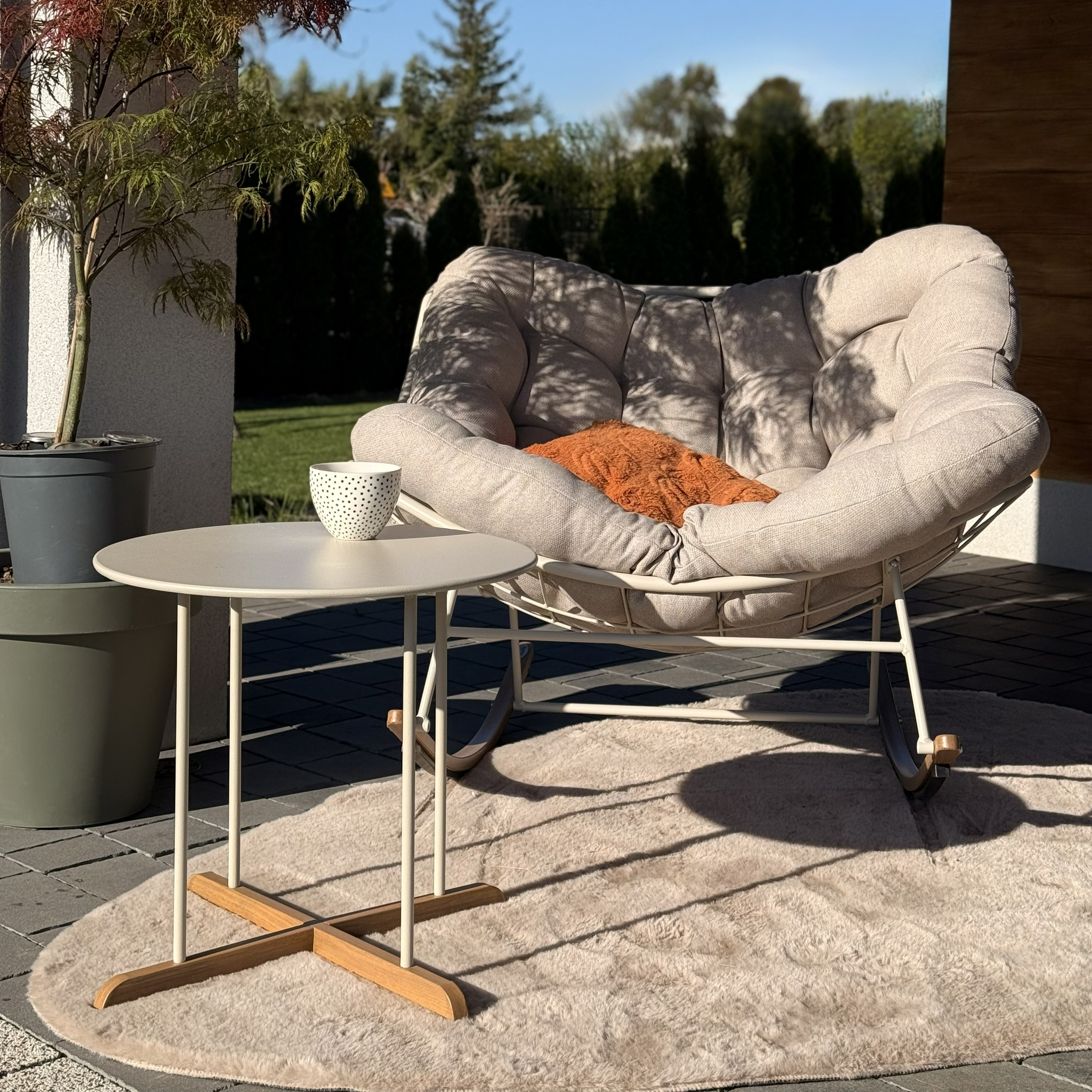 Zestaw na taras RONDA 1+1 Light Beige - BJORKKA zdjęcie realizacji 1