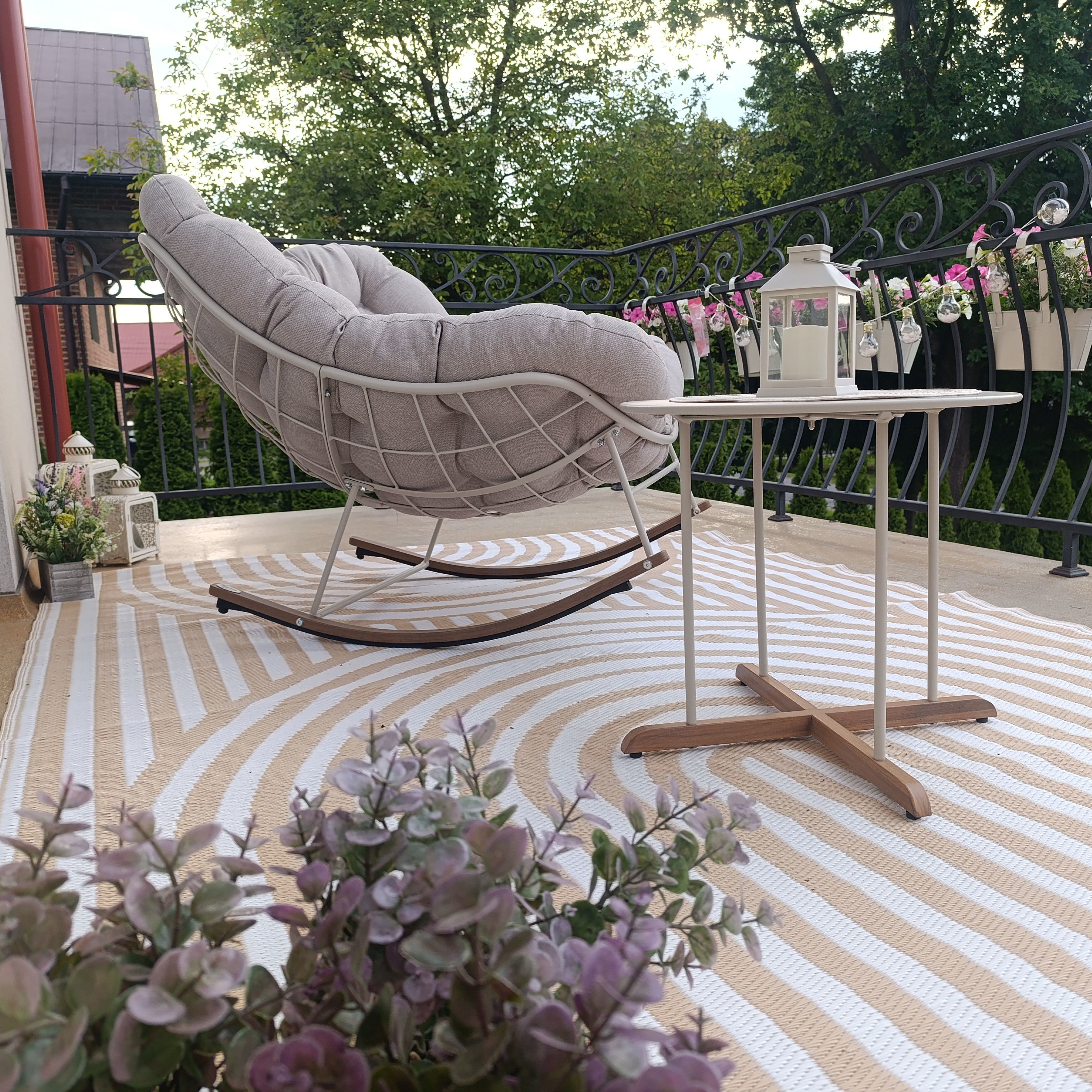 Zestaw na taras RONDA 1+1 Light Beige - BJORKKA zdjęcie realizacji 20