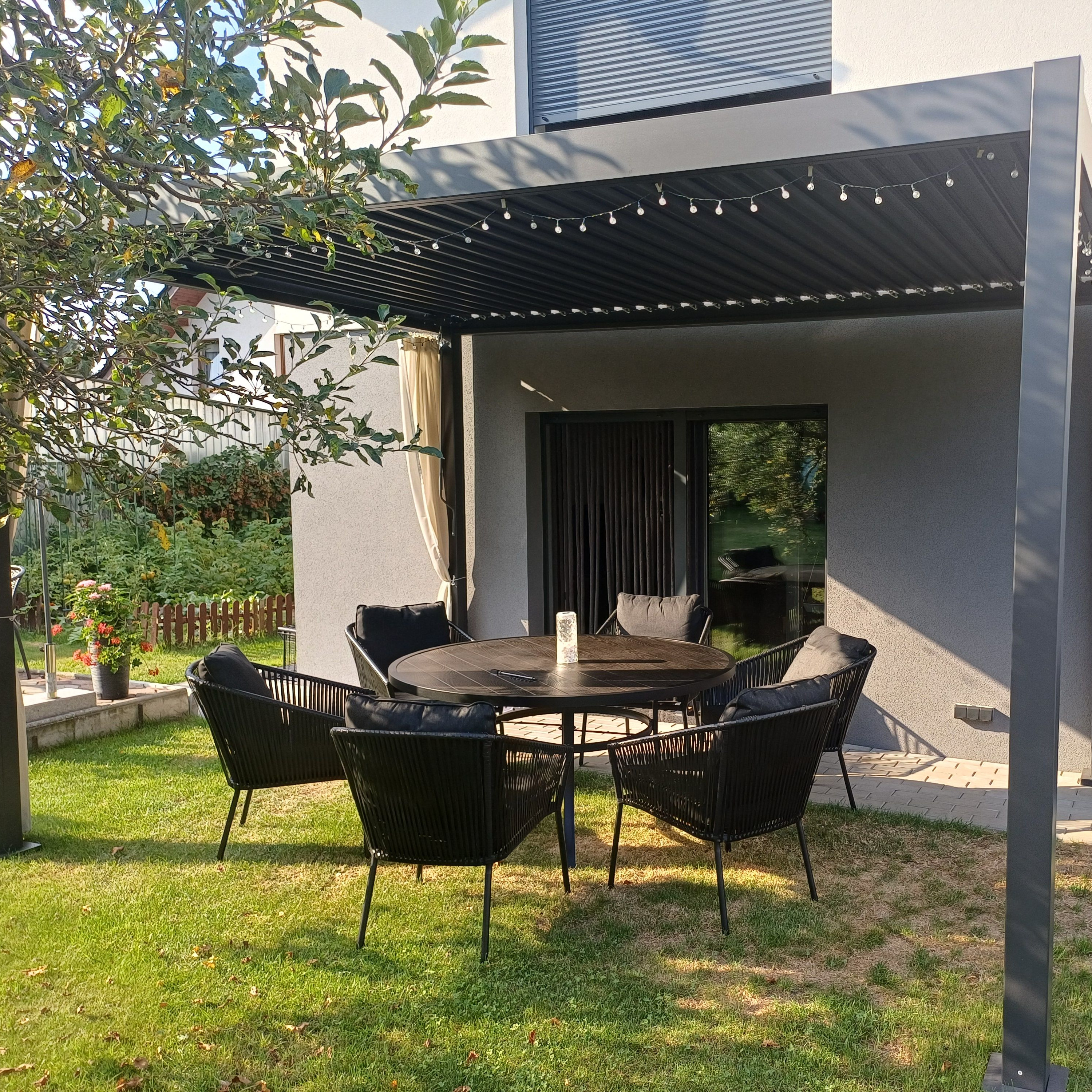 Zestaw mebli ogrodowych TAMARA DINING 6+1 Dark Grey - BJORKKA zdjęcie realizacji 2
