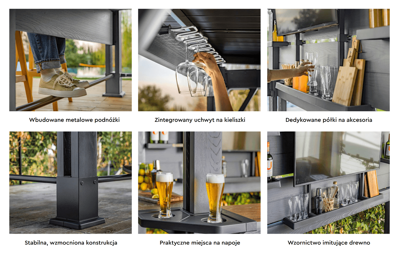 Infografika dotycząca zalet baru ogrodowego