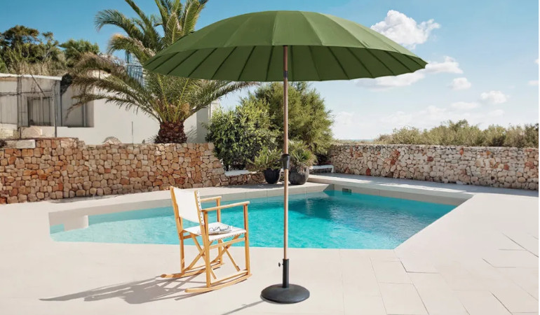 Parasol do ogrodu PHUKET WOOD 2,8m Dark Green - Focus Garden