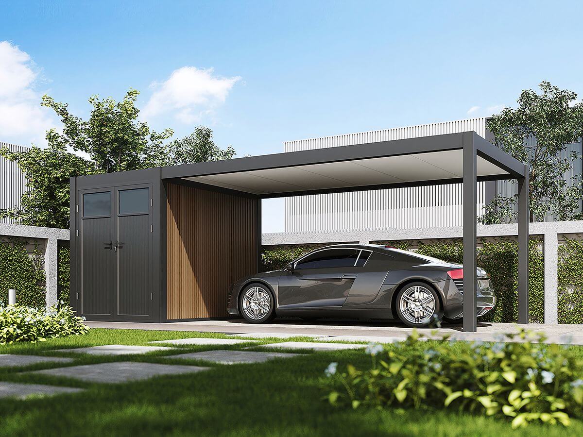 Wiata garażowa SUPERIOR 5.3x3 +2 Anthracite - Gutroof