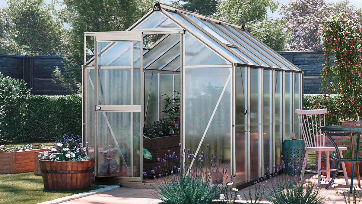 Szklarnia ogrodowa z poliwęglanu Slide-In NEW 183x361cm Silver - Cultivo