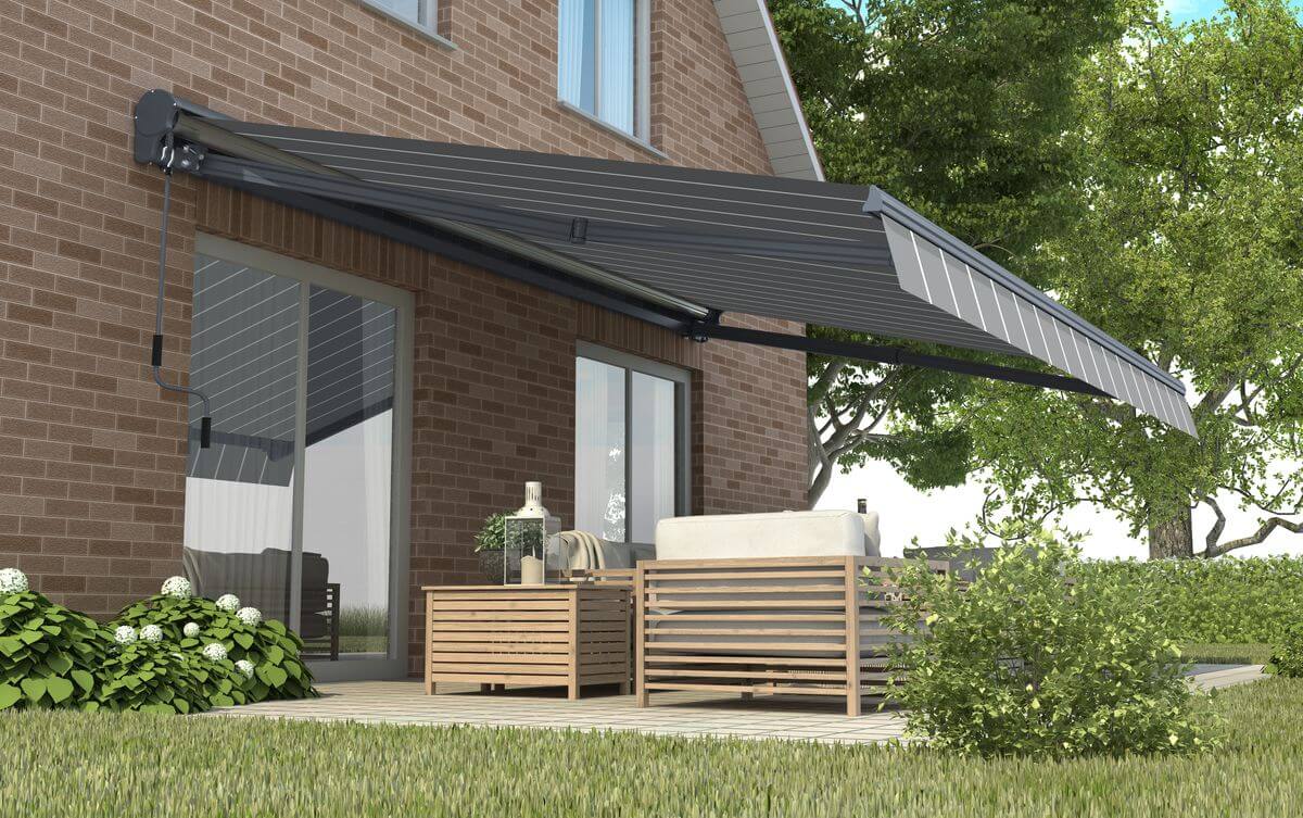 Markiza tarasowa PREMIUM 450x300 Grey/White - Gutroof