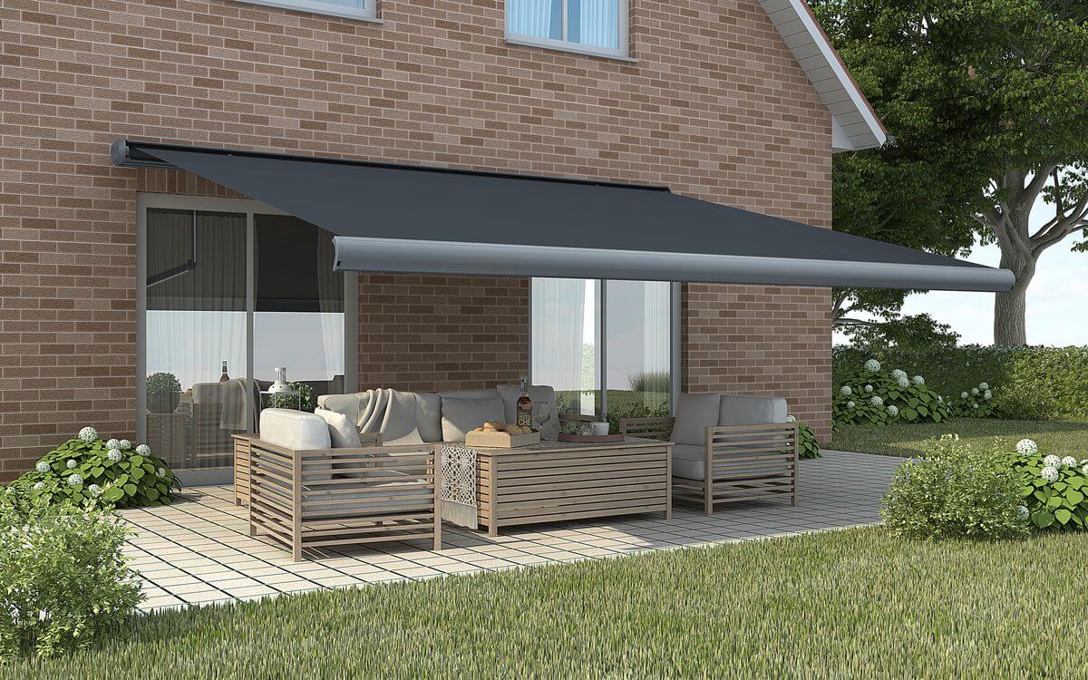 Markiza automatyczna DELUXE AUTOMATIC 500x300 z LED, Grey - Gutroof