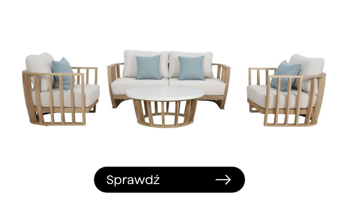 meble ogrodowe w stylu orientalnym, dwa fotele, sofa o okrągły stolik 