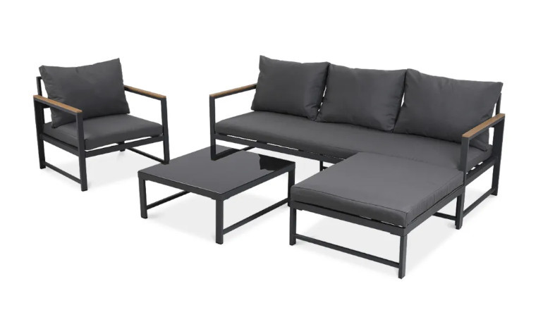 Narożnik do ogrodu ORLANDO + Fotel Dark Grey - FOCUS GARDEN