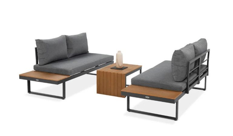 Narożnik modułowy TULIP Dark Grey - FOCUS GARDEN na białym tle