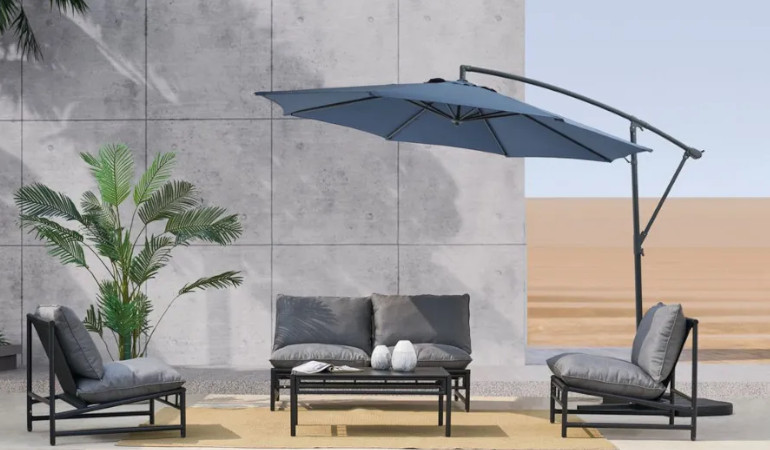 Parasol ogrodowy boczny SANTORINI 3m Navy Blue - Focus Garden