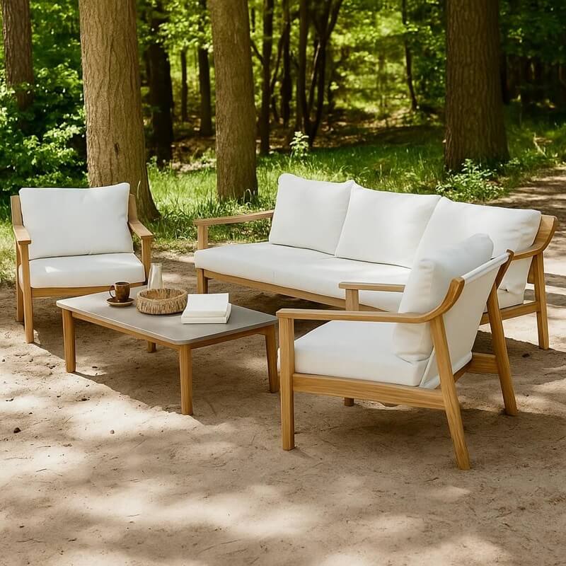 Komplet mebli ogrodowych Henderson Focus Garden w ogrodzie 